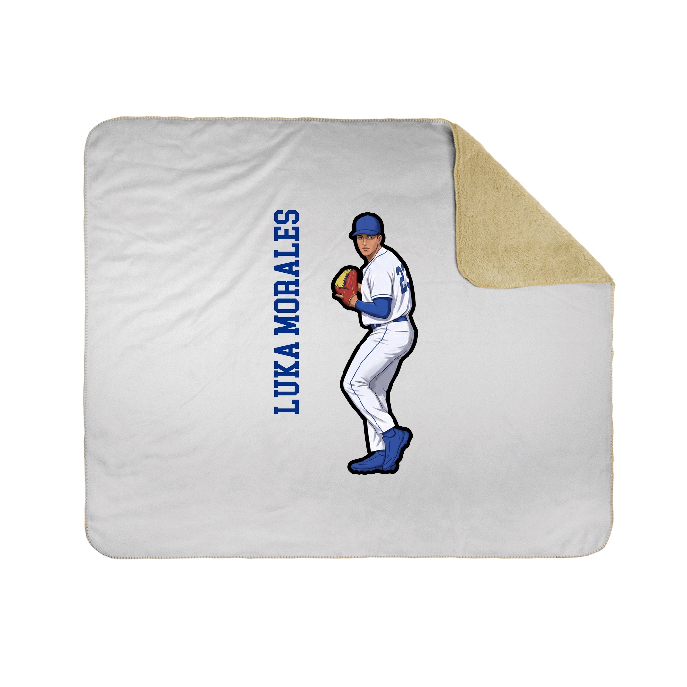 Throw Blanket — Name Vertical in White