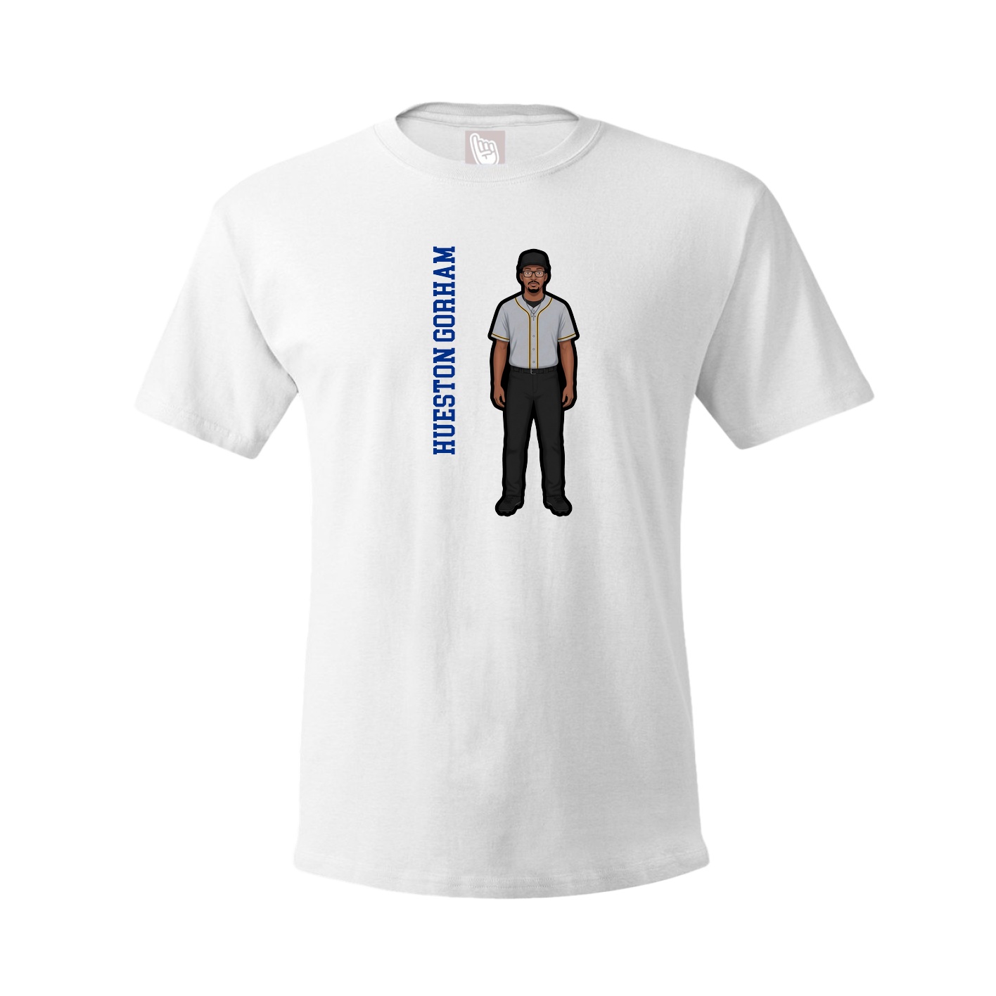 Tee — Name Vertical in White