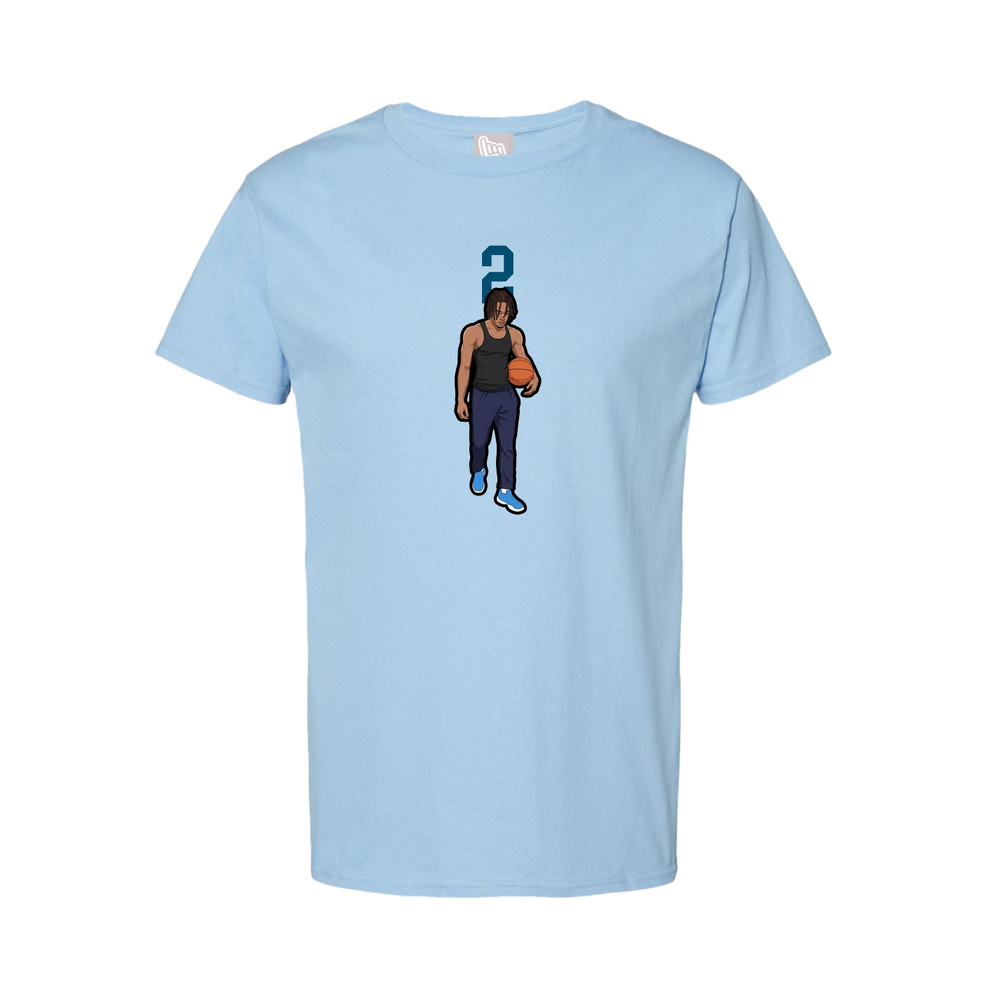 Tee — Number Top in Light Blue