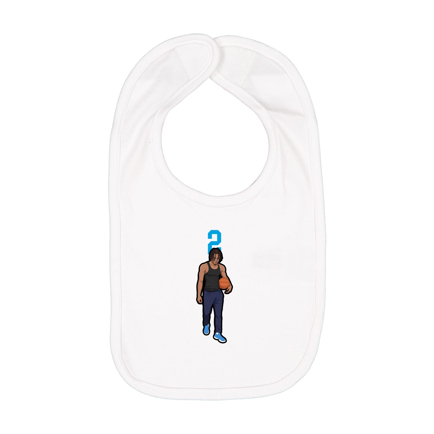 Infant Bib — Number Top in White