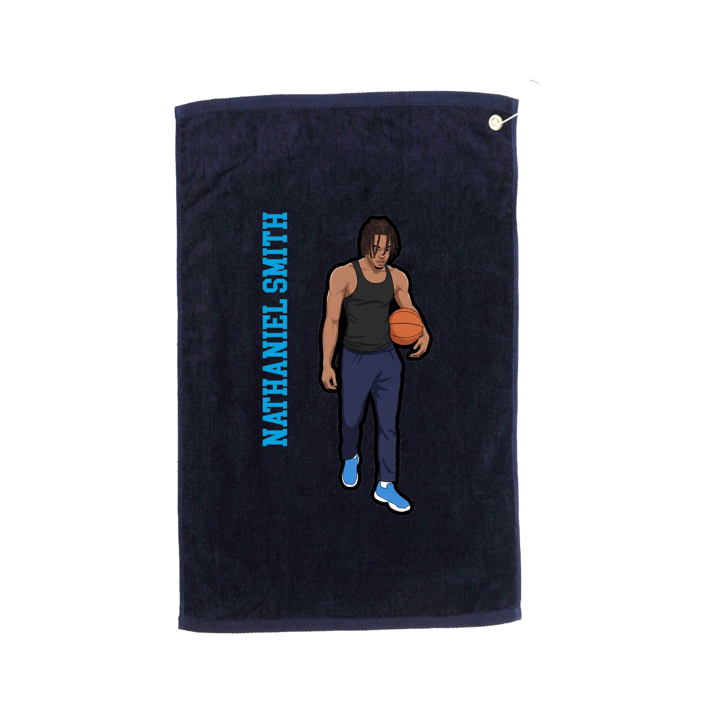 Golf Towel — Name Vertical in Navy