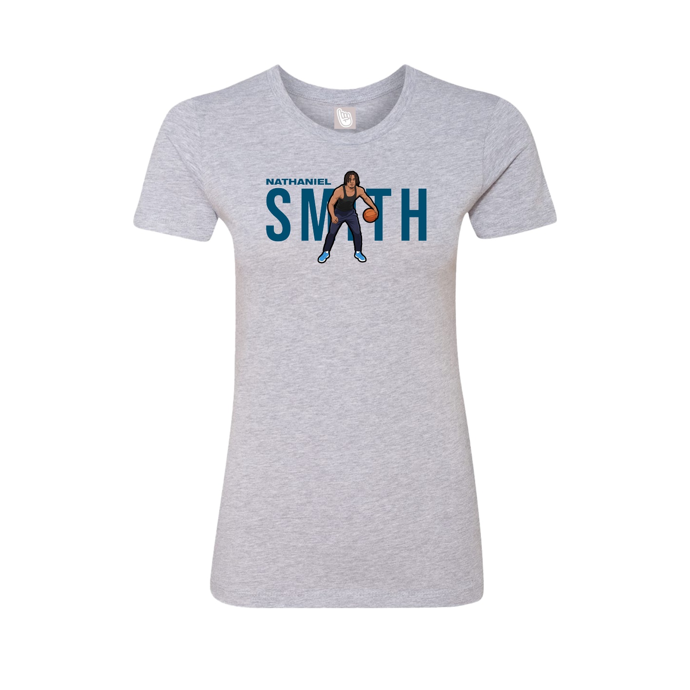 Fitted Women's Tee — Player Name in Grey