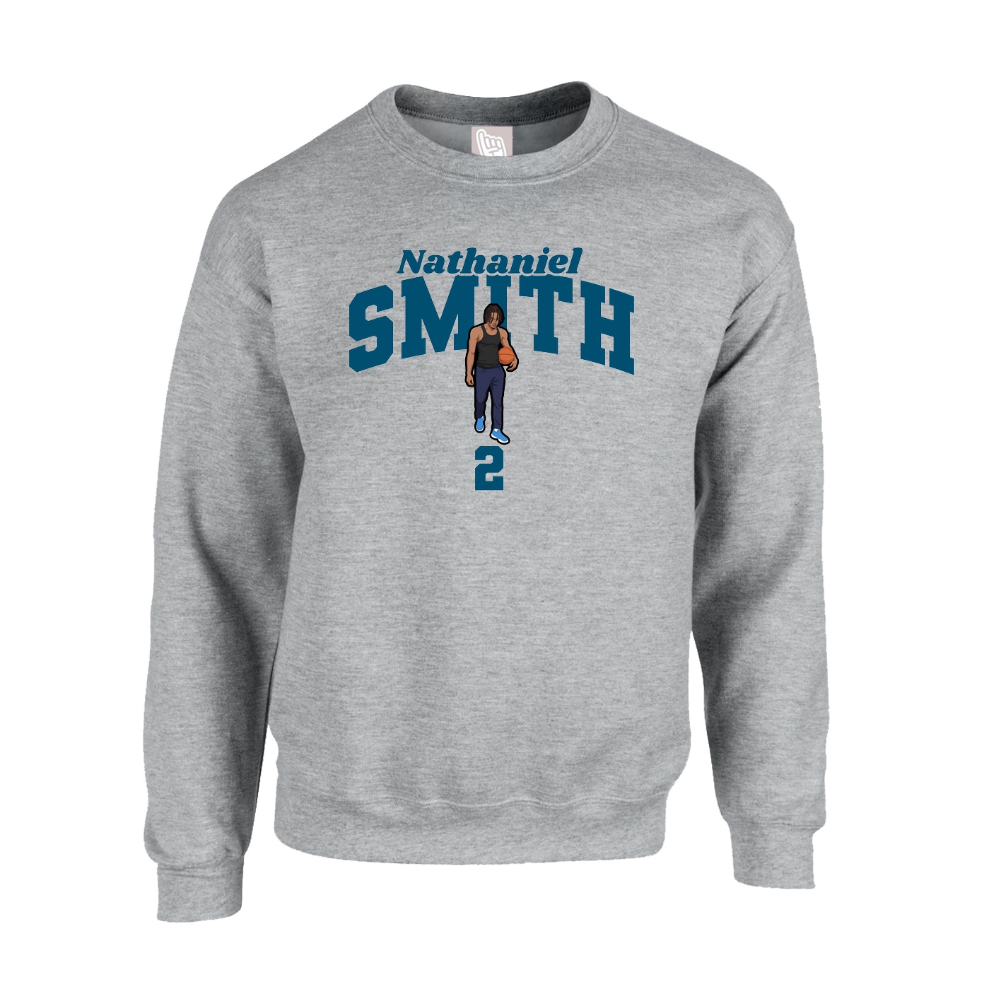 Fleece Crew — Signature Arch in Grey