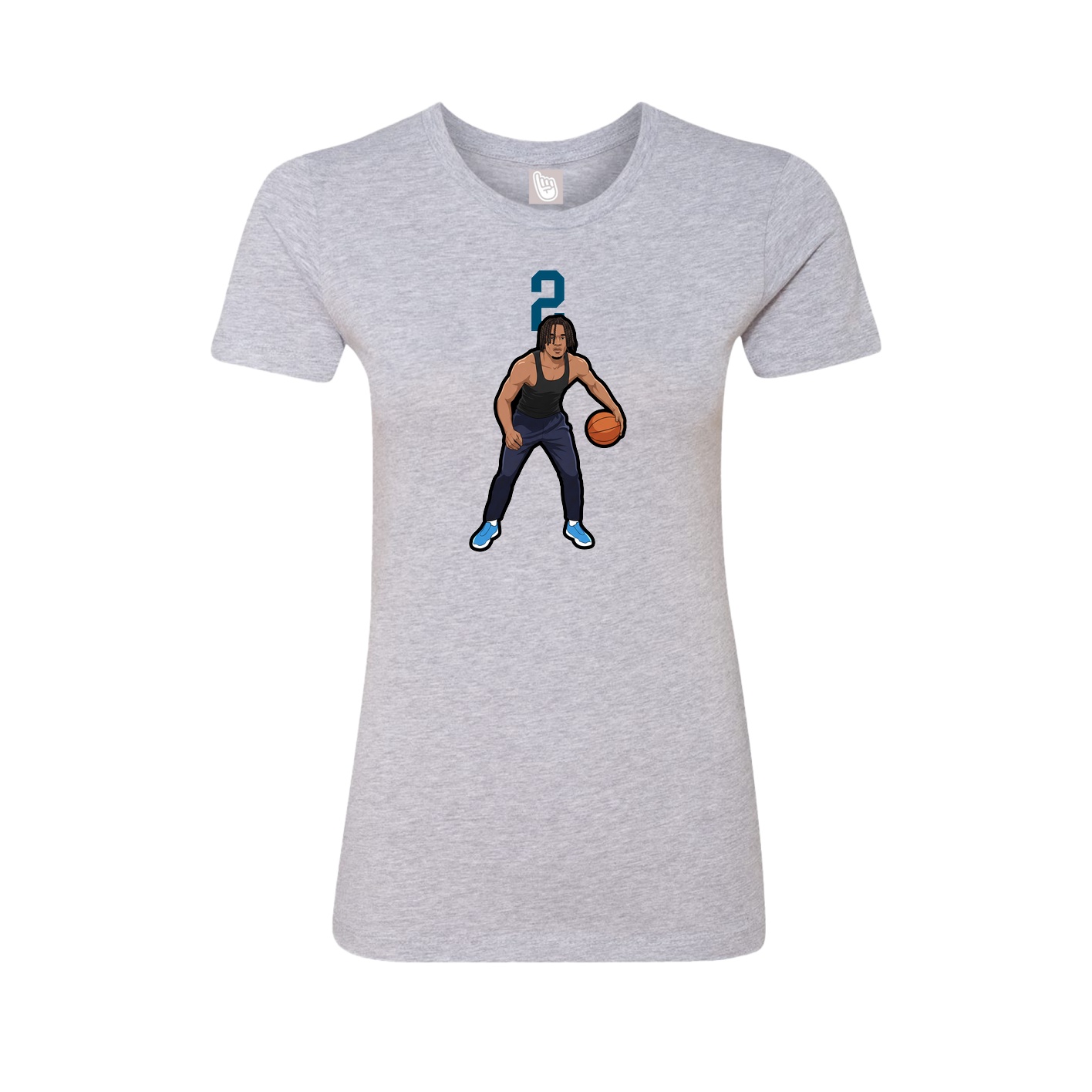 Fitted Women's Tee — Number Top in Grey