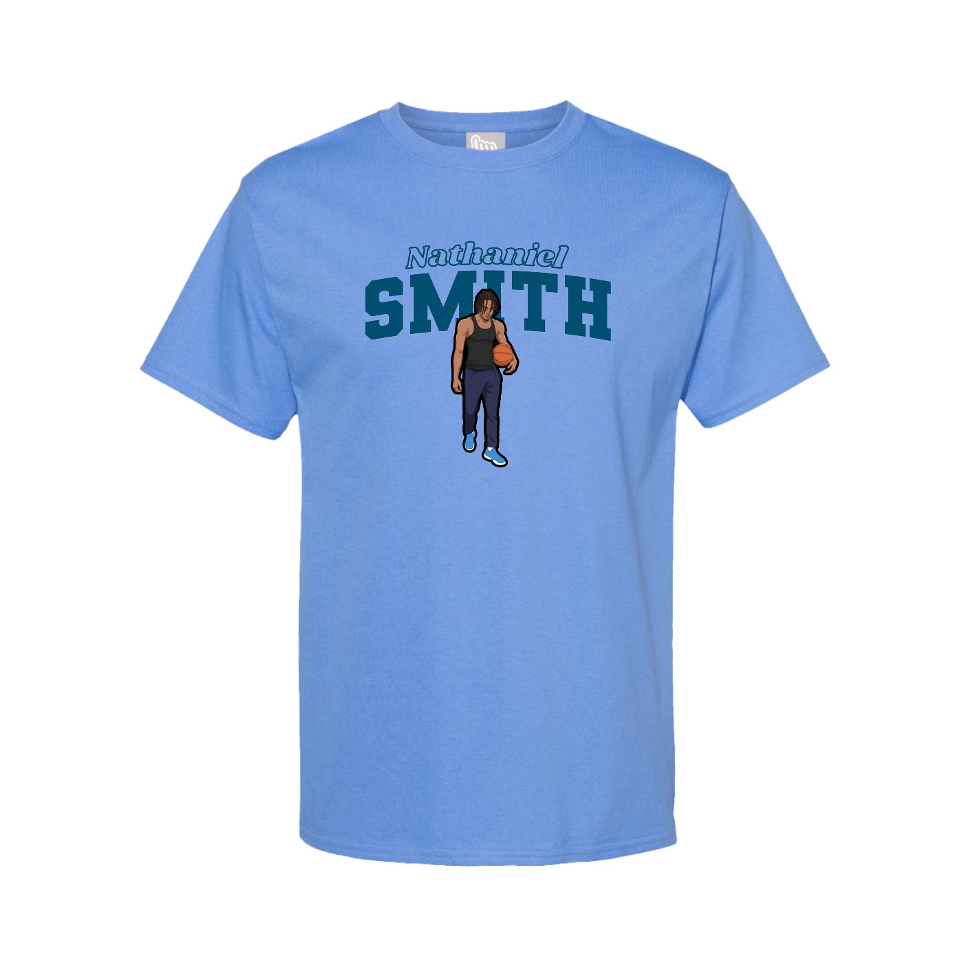 Tee — Name Arch in Powder Blue