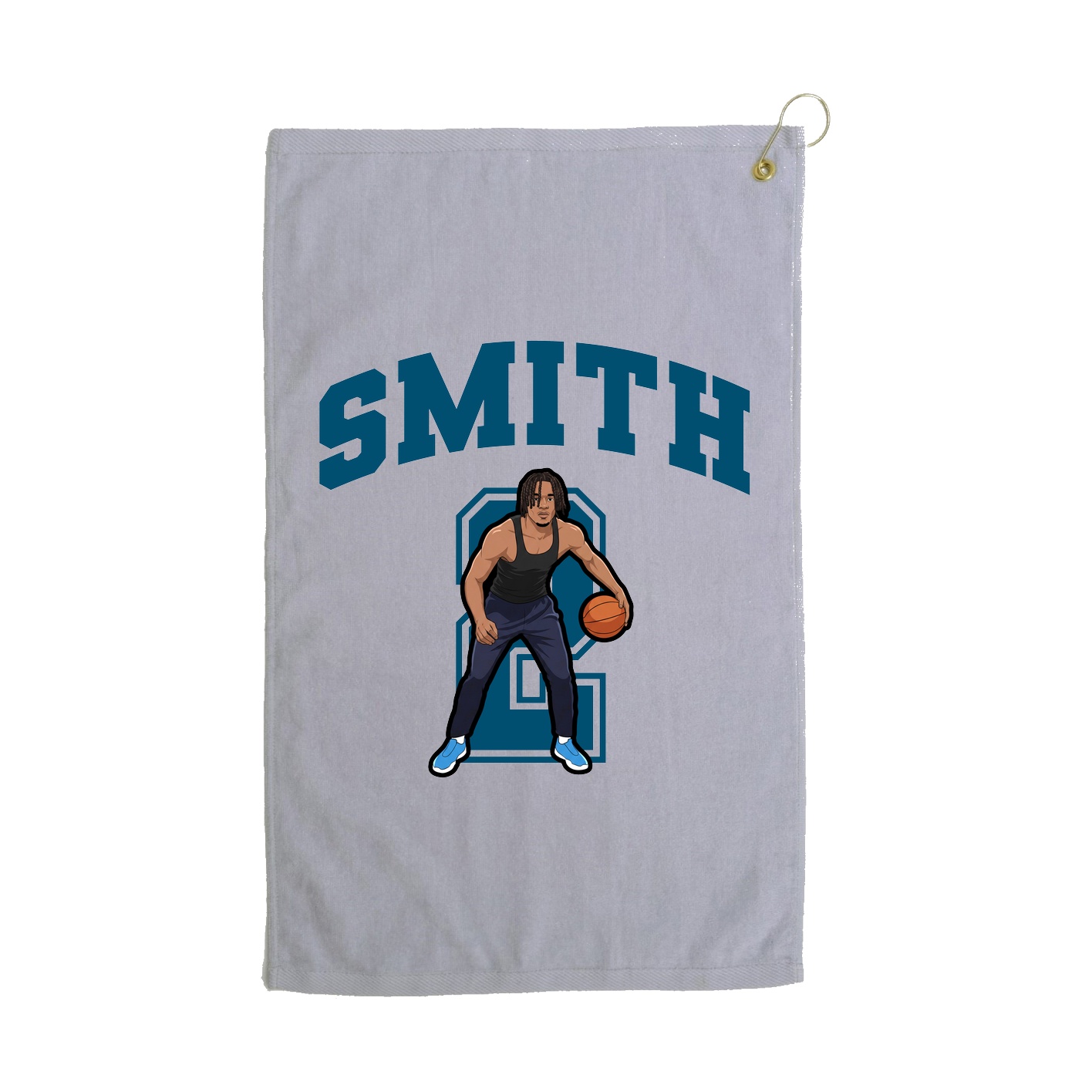 Golf Towel — Number in Grey