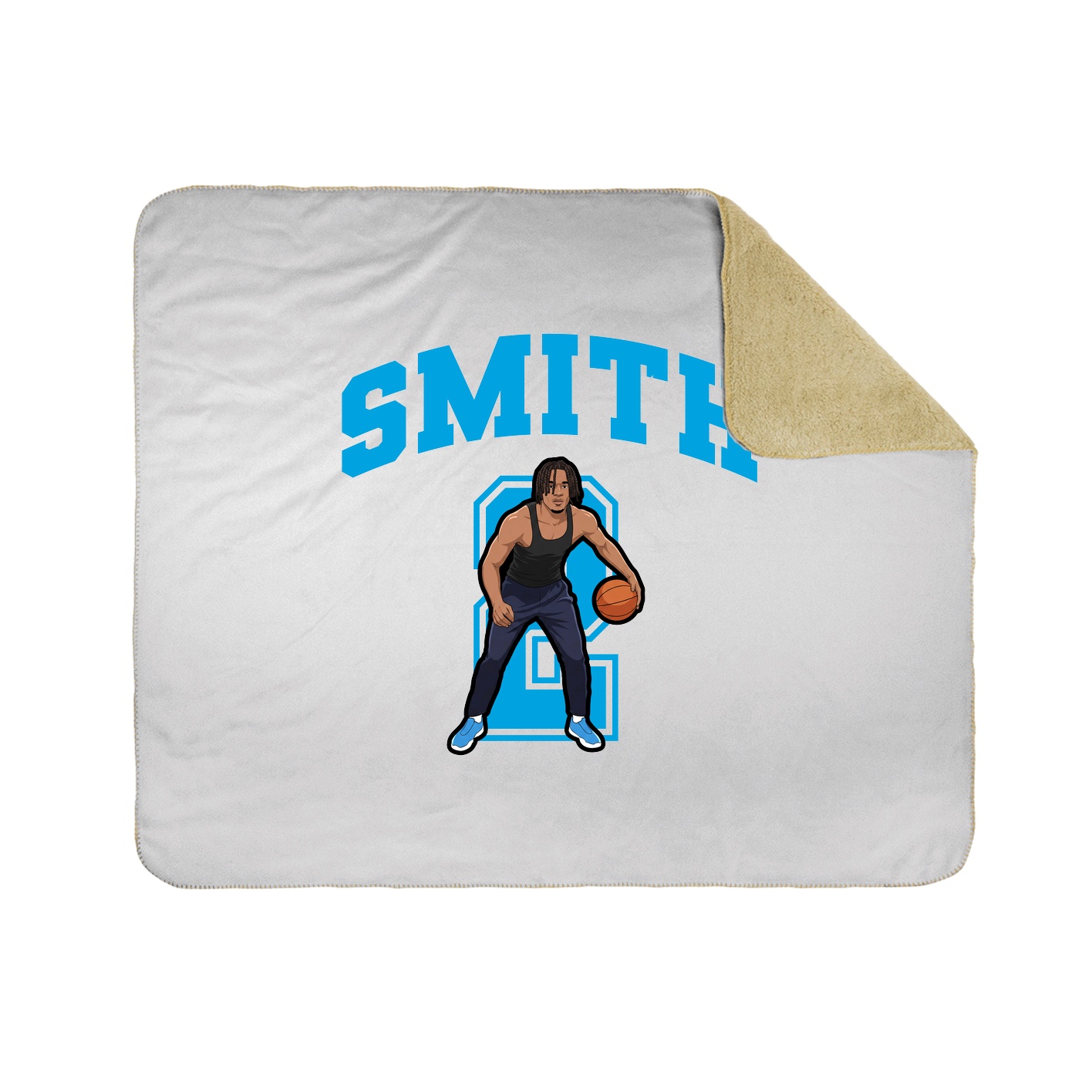 Throw Blanket — Number in White