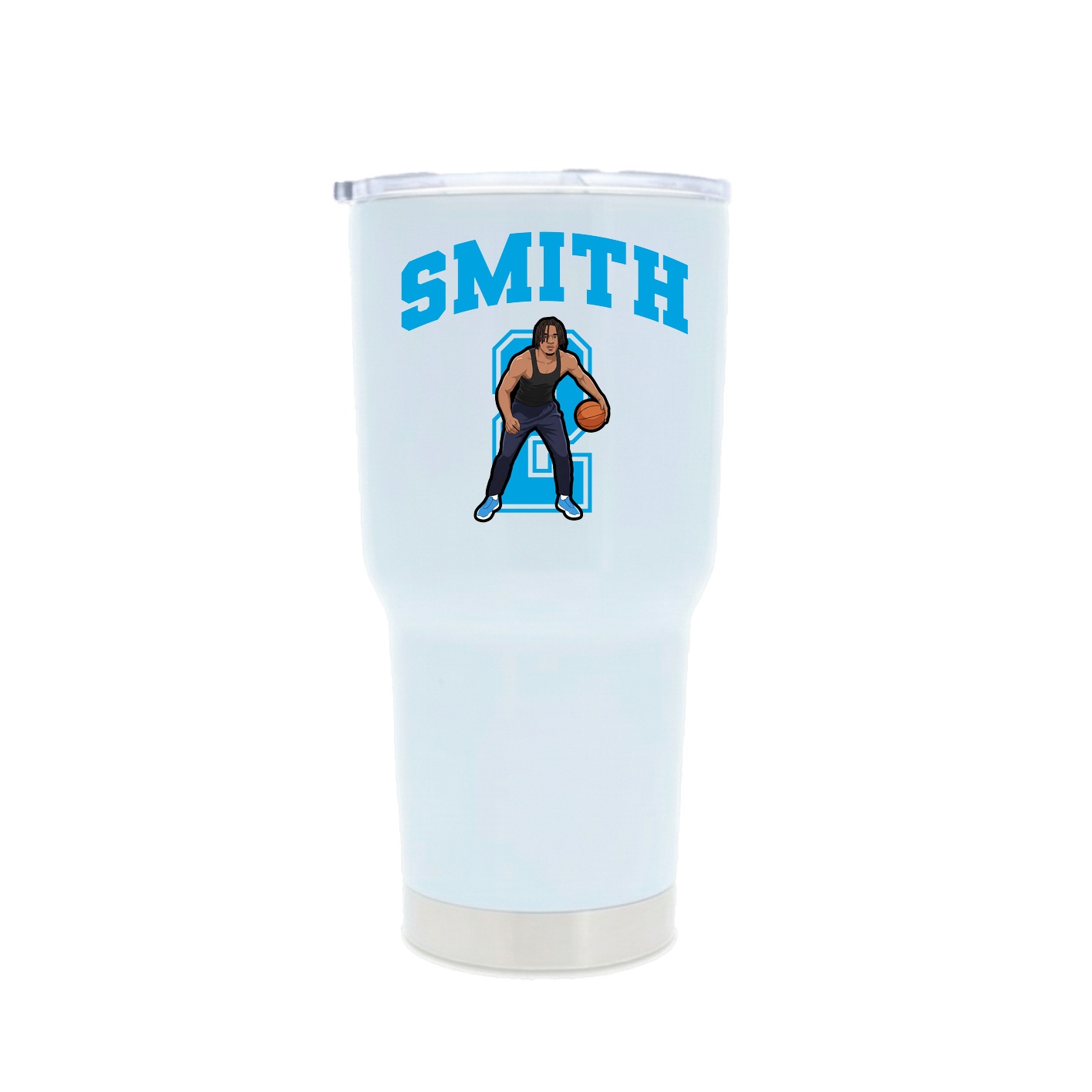 30oz Stainless Steel Tumbler — Number in White