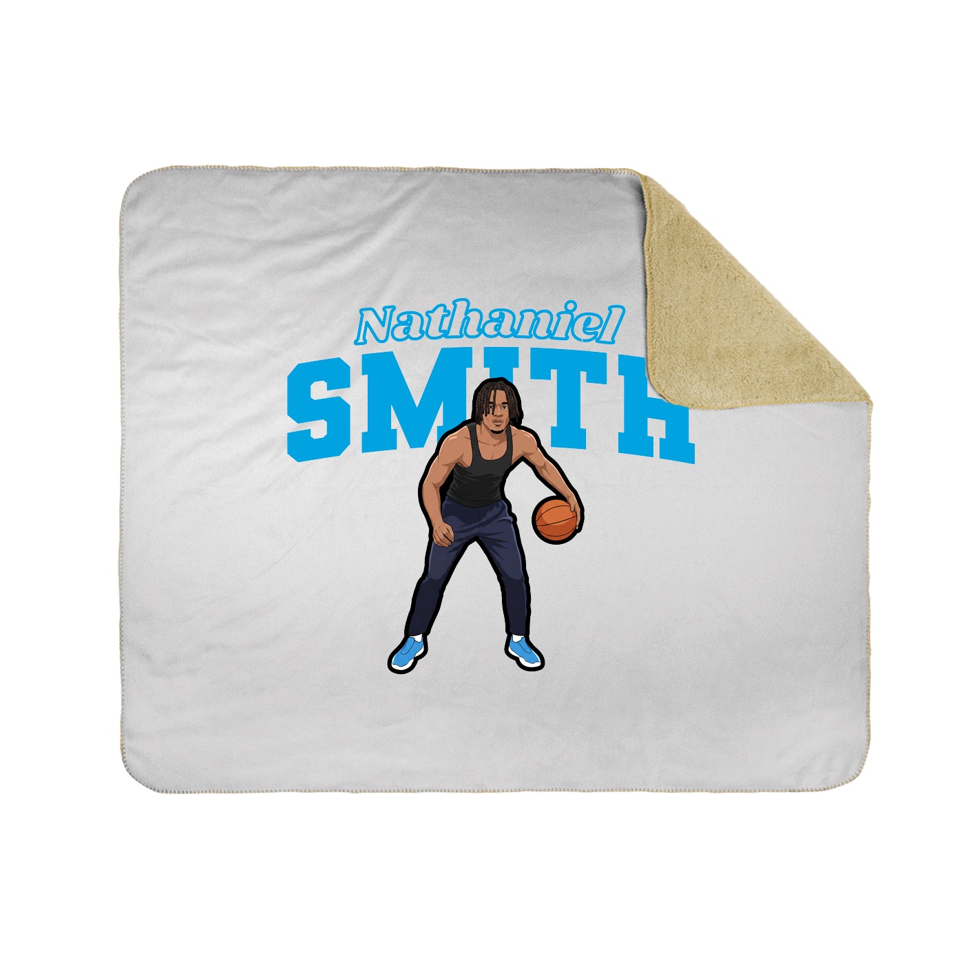 Throw Blanket — Name Arch in White