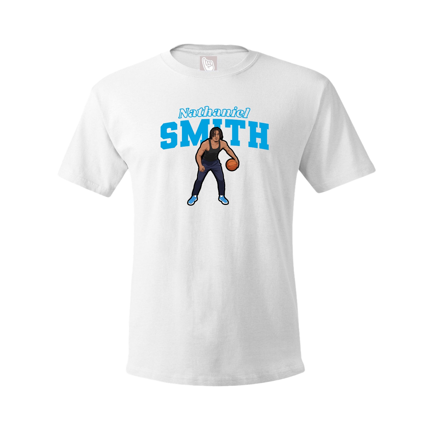 Youth Tee — Name Arch in White