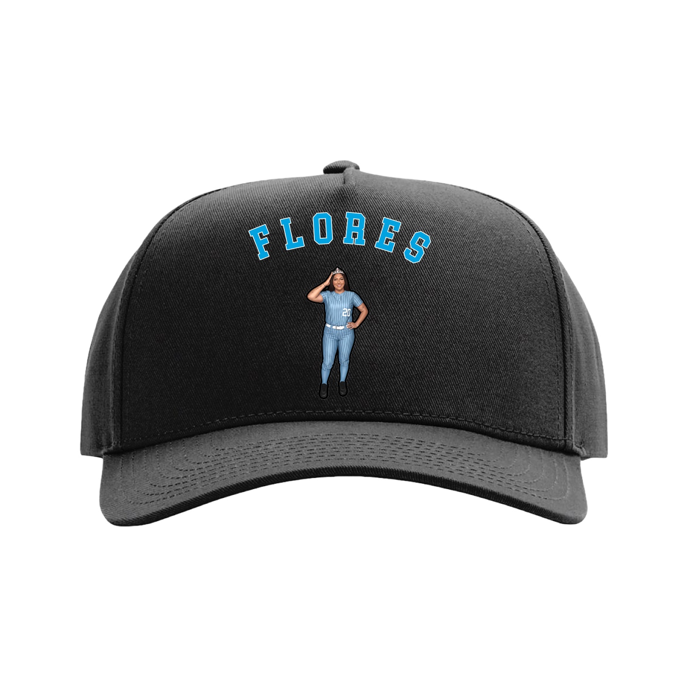 Full Fabric Five-Panel Champ Cap — Shirsey Arch in Black