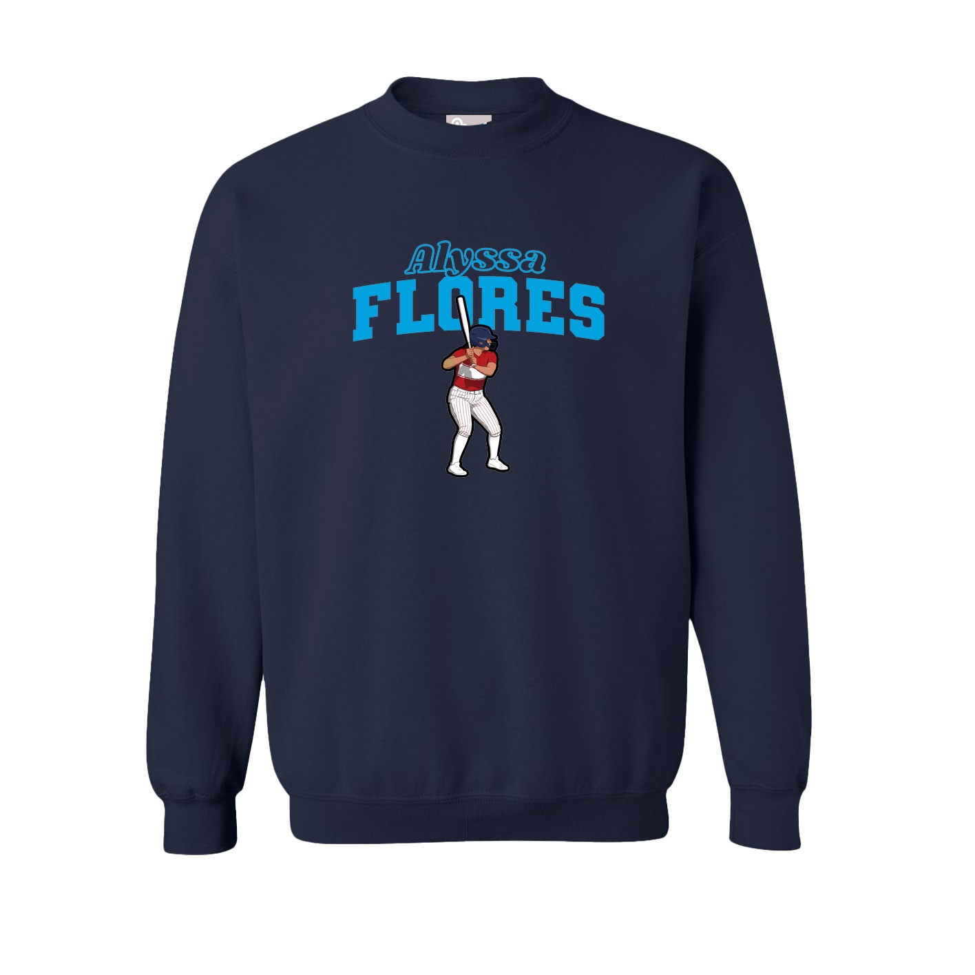 Fleece Crew — Name Arch in Navy