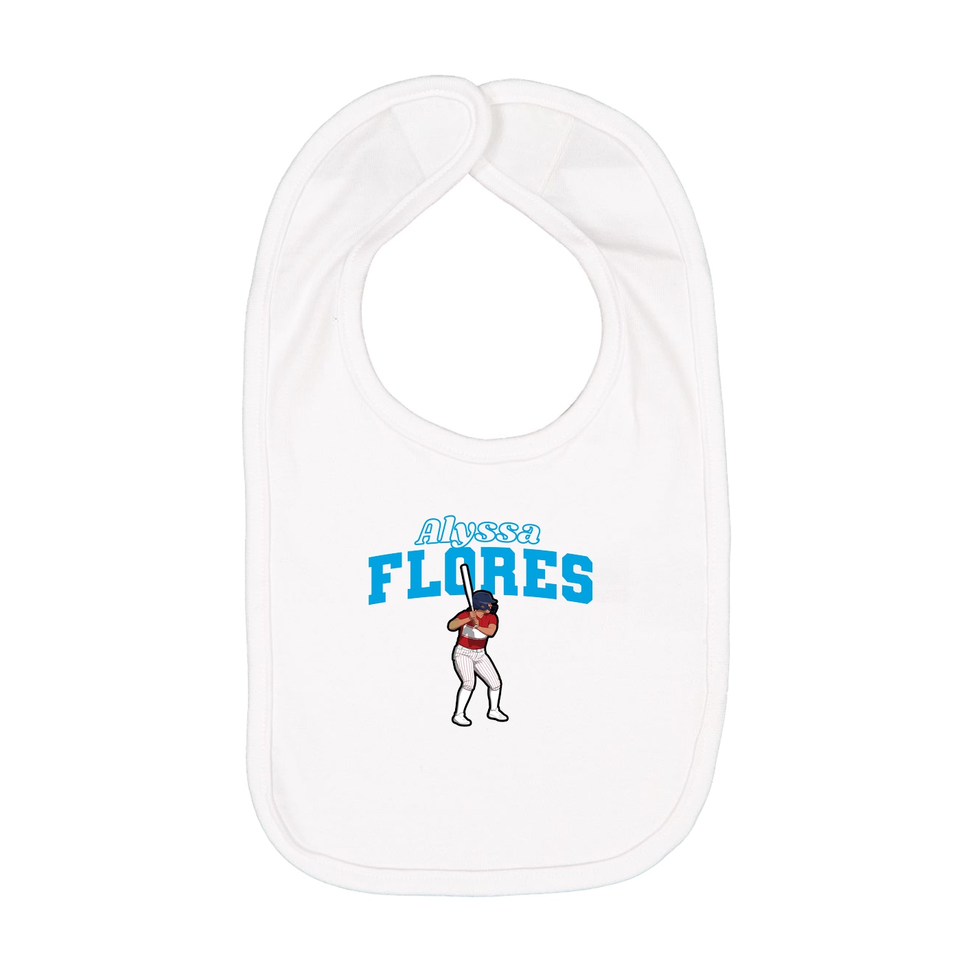 Infant Bib — Name Arch in White