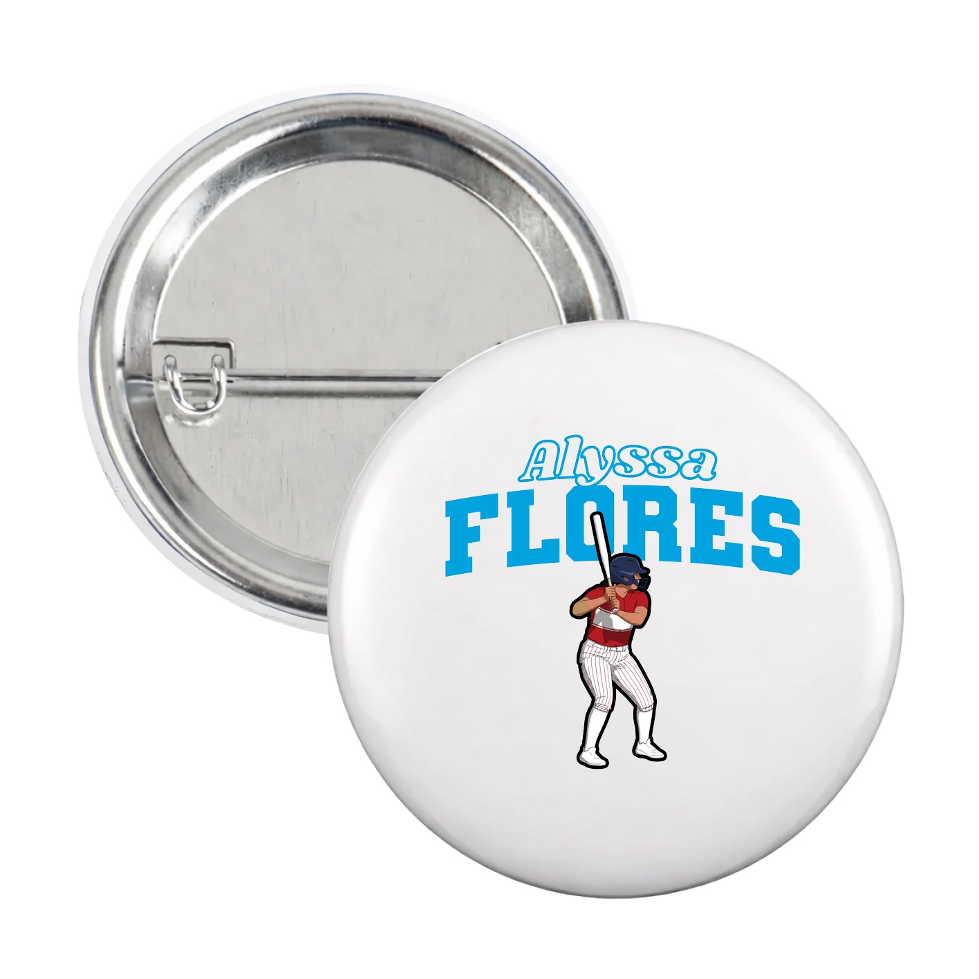 Game Day Button — Name Arch in White