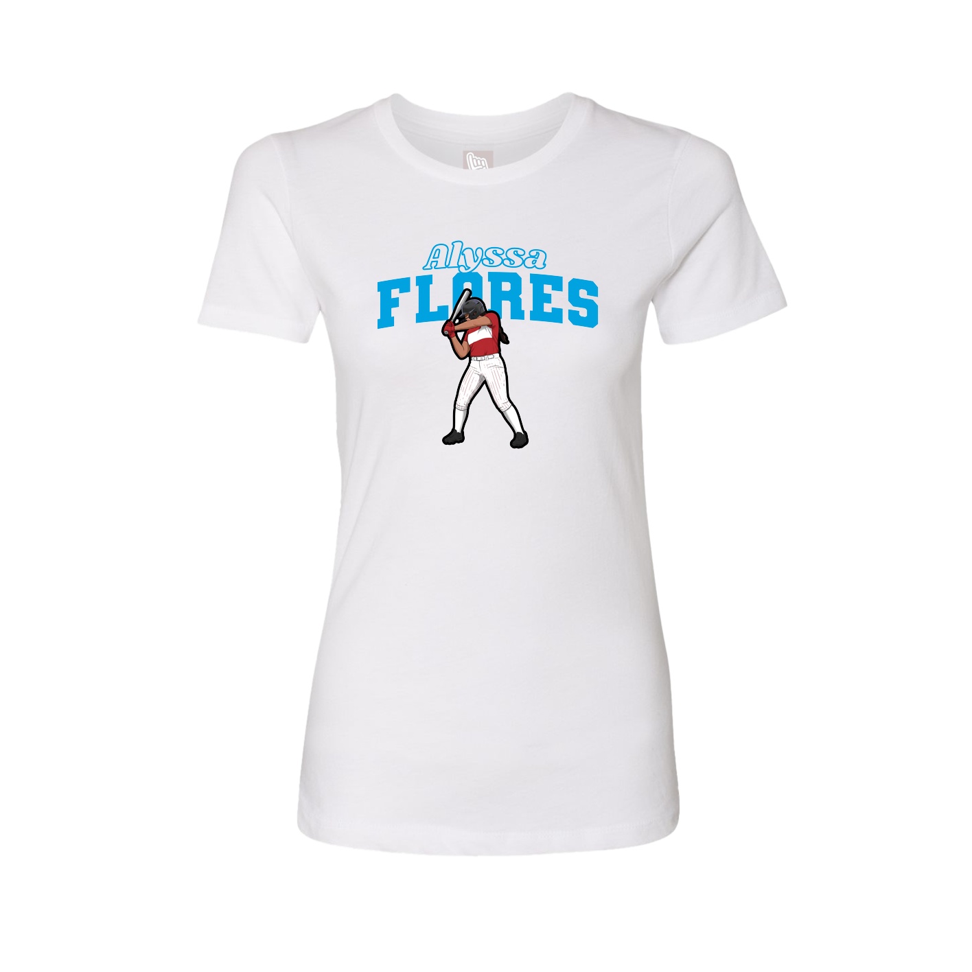 Fitted Women's Tee — Name Arch in White