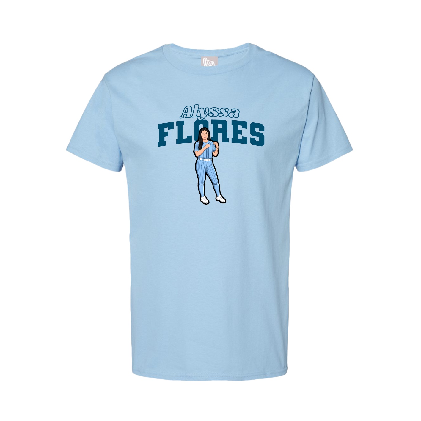 Youth Tee — Name Arch in Light Blue
