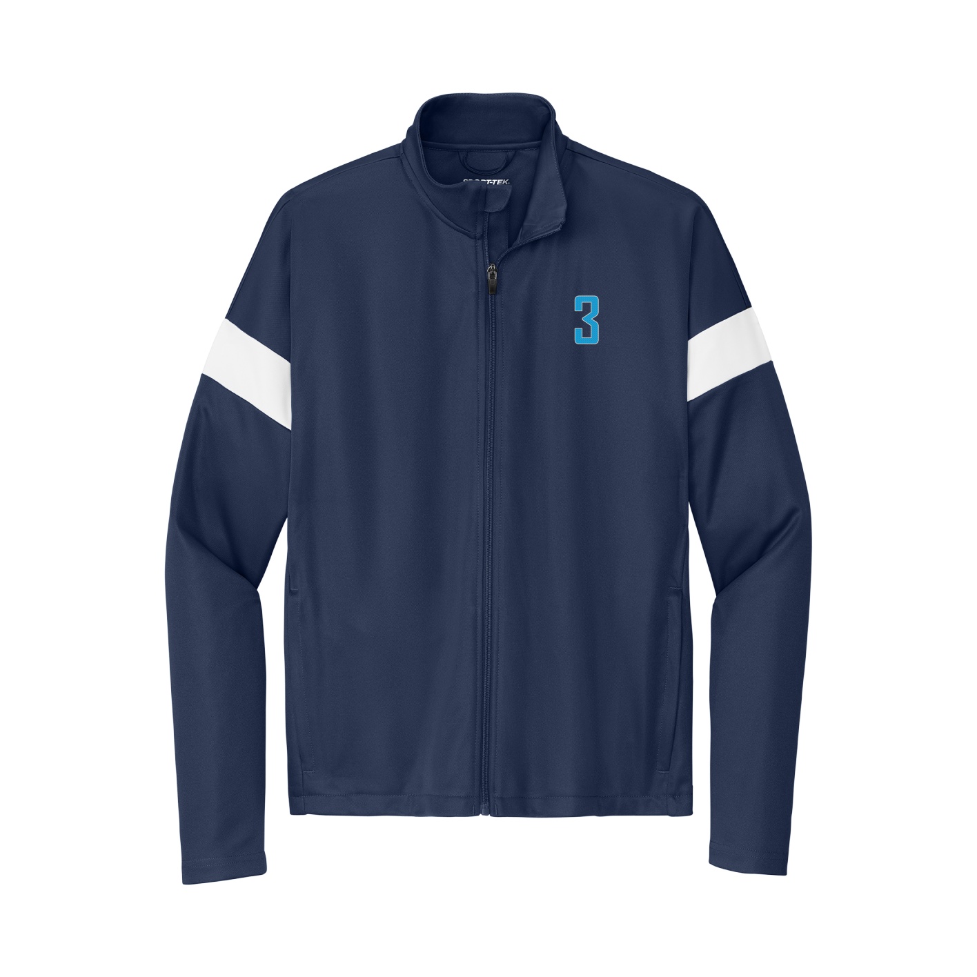 Team Travel Full-Zip Jacket — Front Shirsy in Navy/White