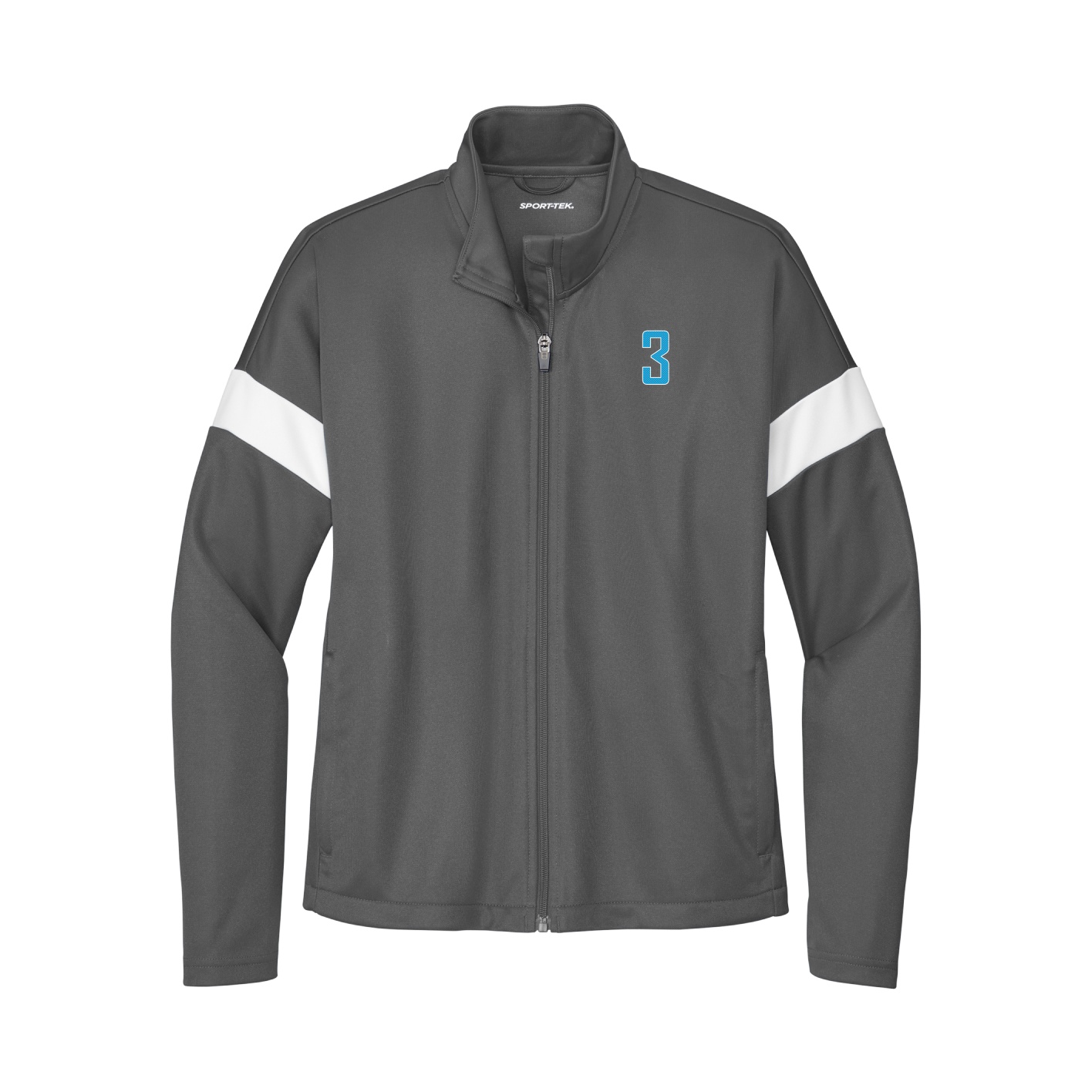 Womens Team Travel Full-Zip Jacket — Front Shirsy in Gray/White