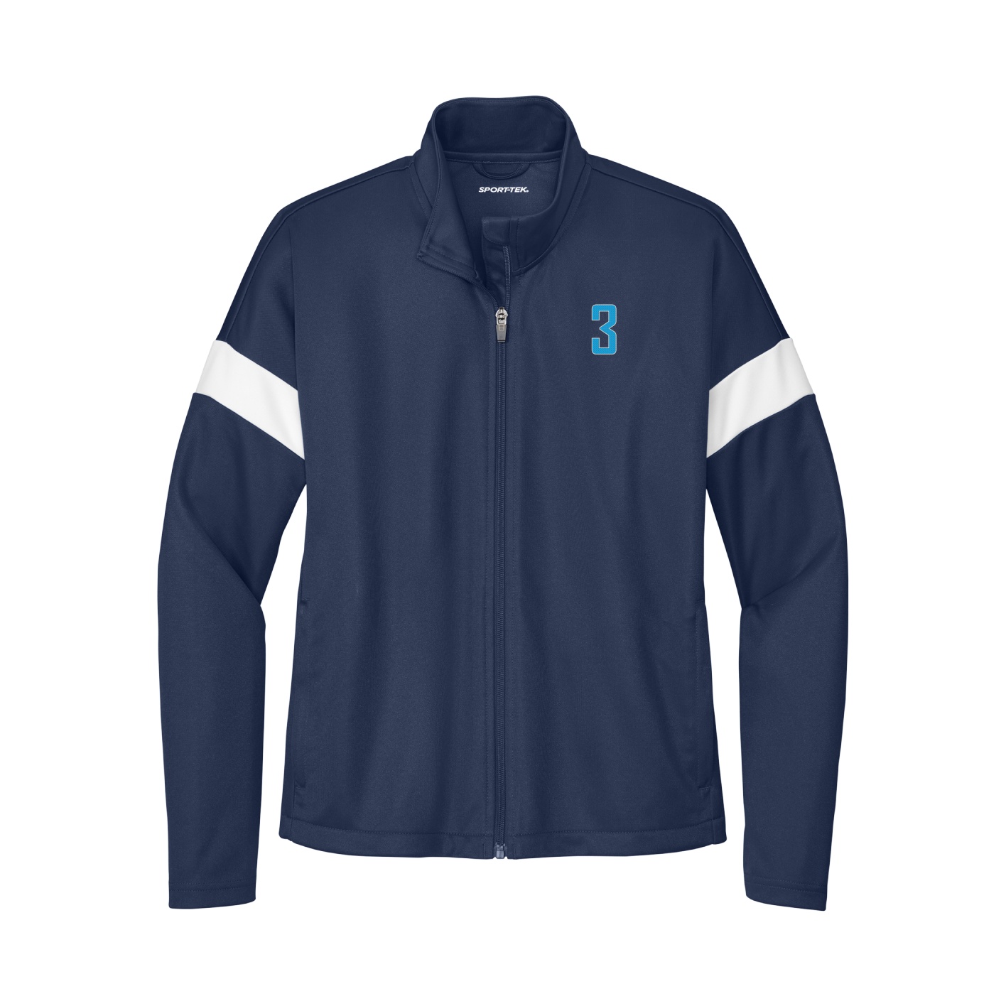 Womens Team Travel Full-Zip Jacket — Front Shirsy in Navy/White