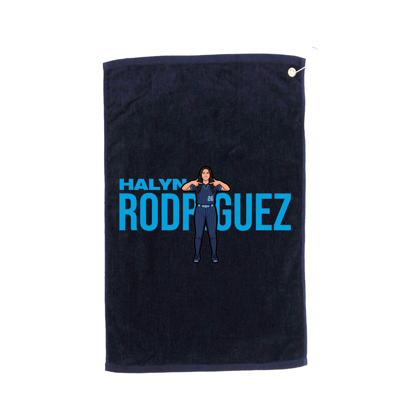 Golf Towel — Player Name in Navy