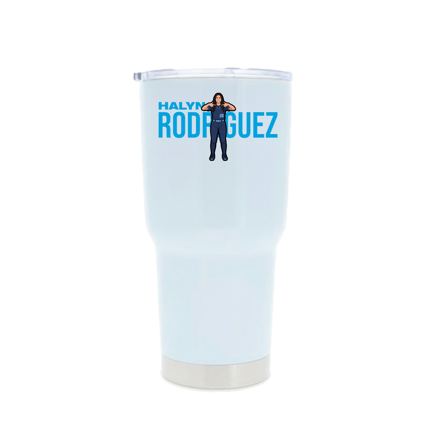 30oz Stainless Steel Tumbler — Player Name in White