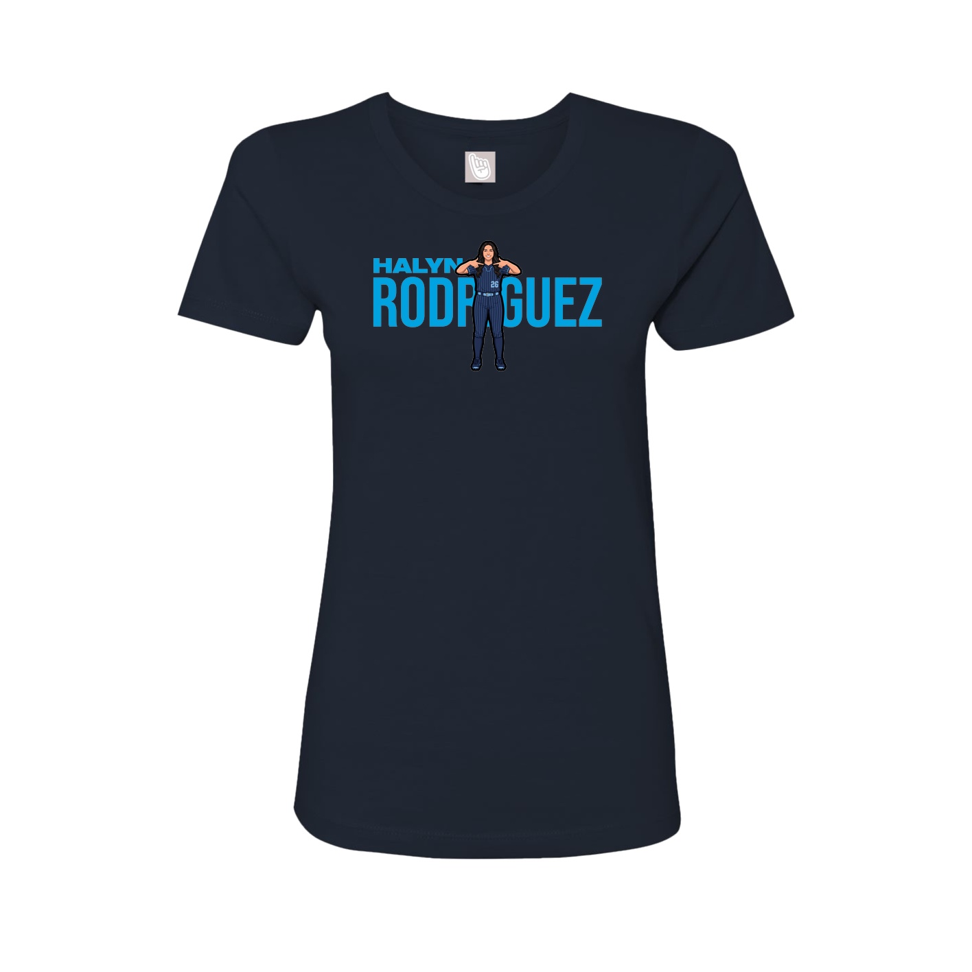 Fitted Women's Tee — Player Name in Navy