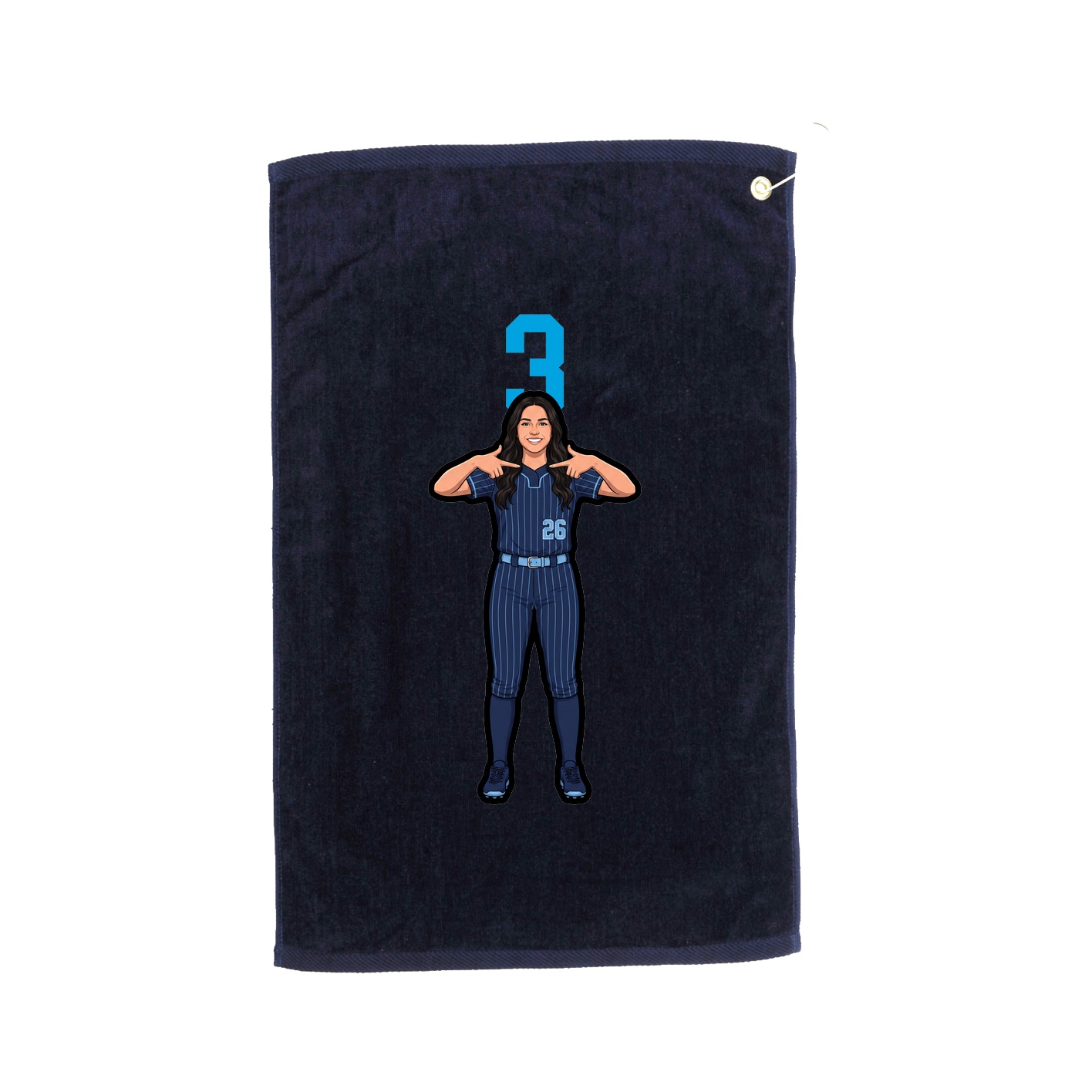 Golf Towel — Number Top in Navy