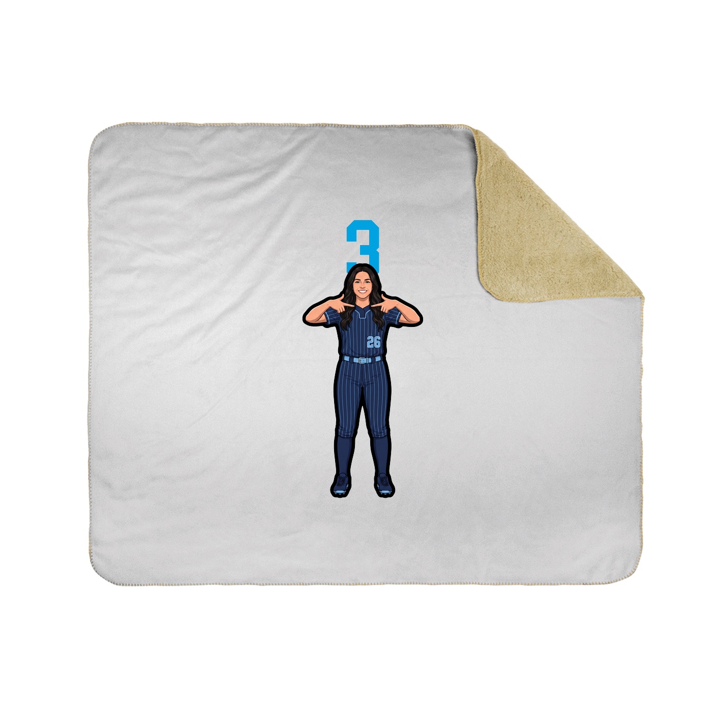 Throw Blanket — Number Top in White