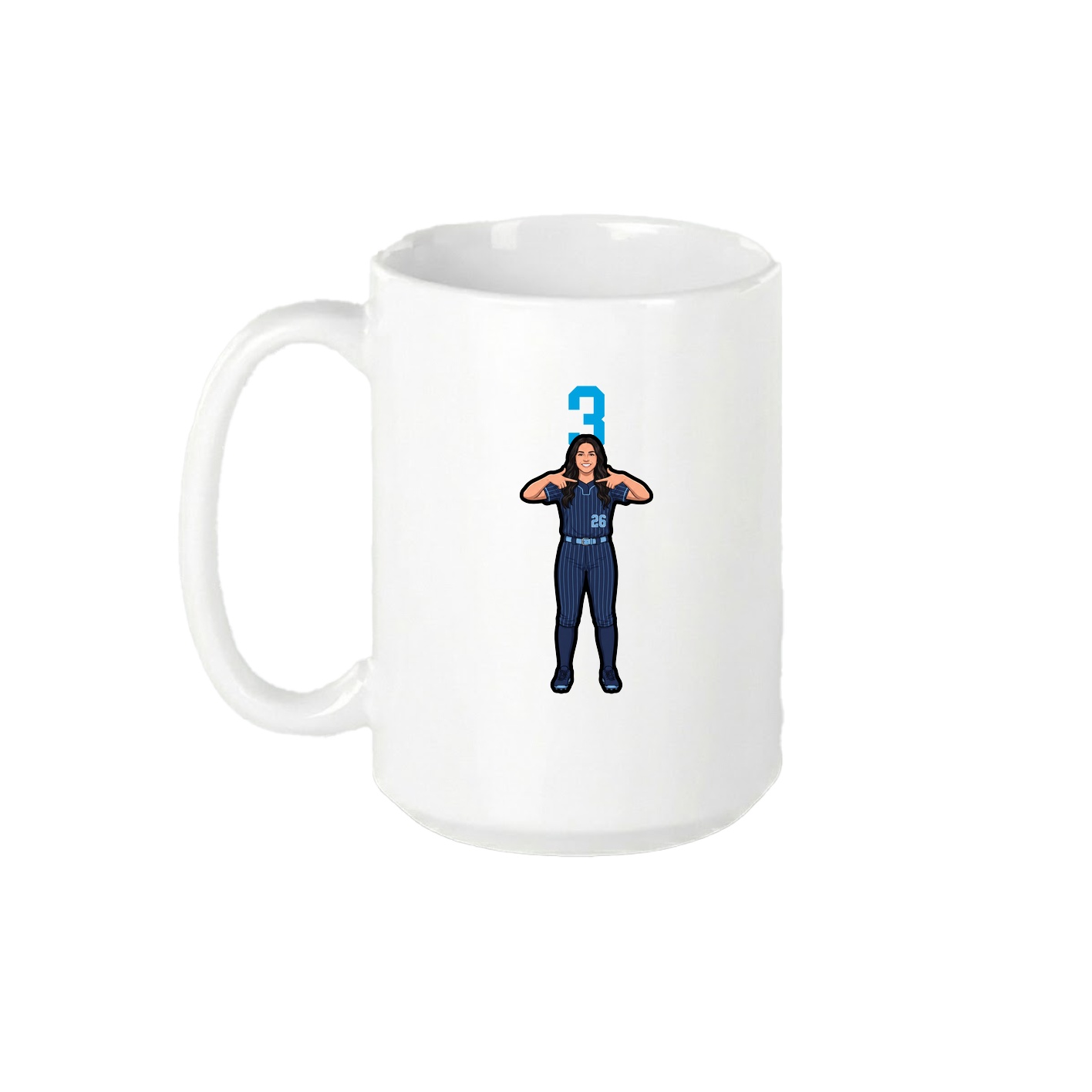 15oz Coffee Mug — Number Top in White