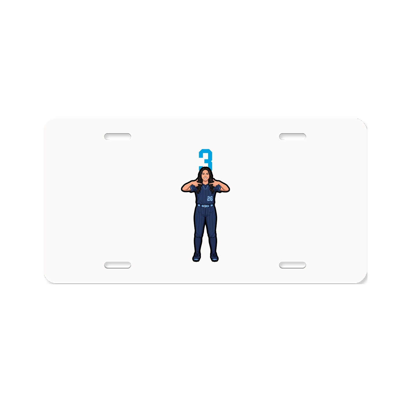License Plate — Number Top in Classic