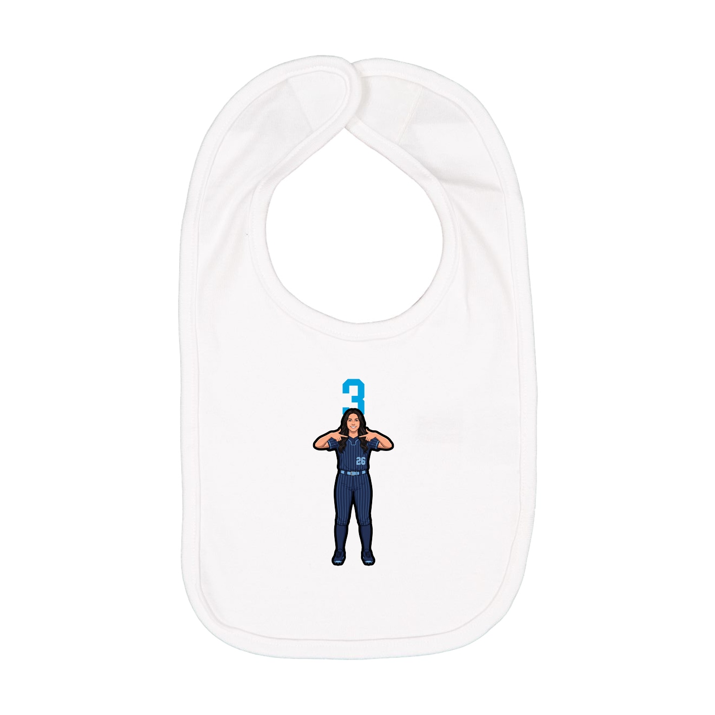Infant Bib — Number Top in White