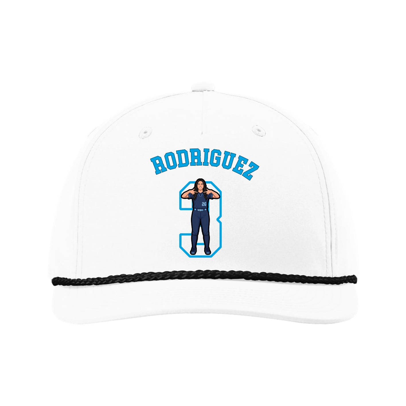 Five-Panel Classic Rope Cap — Shirsey Arch in White