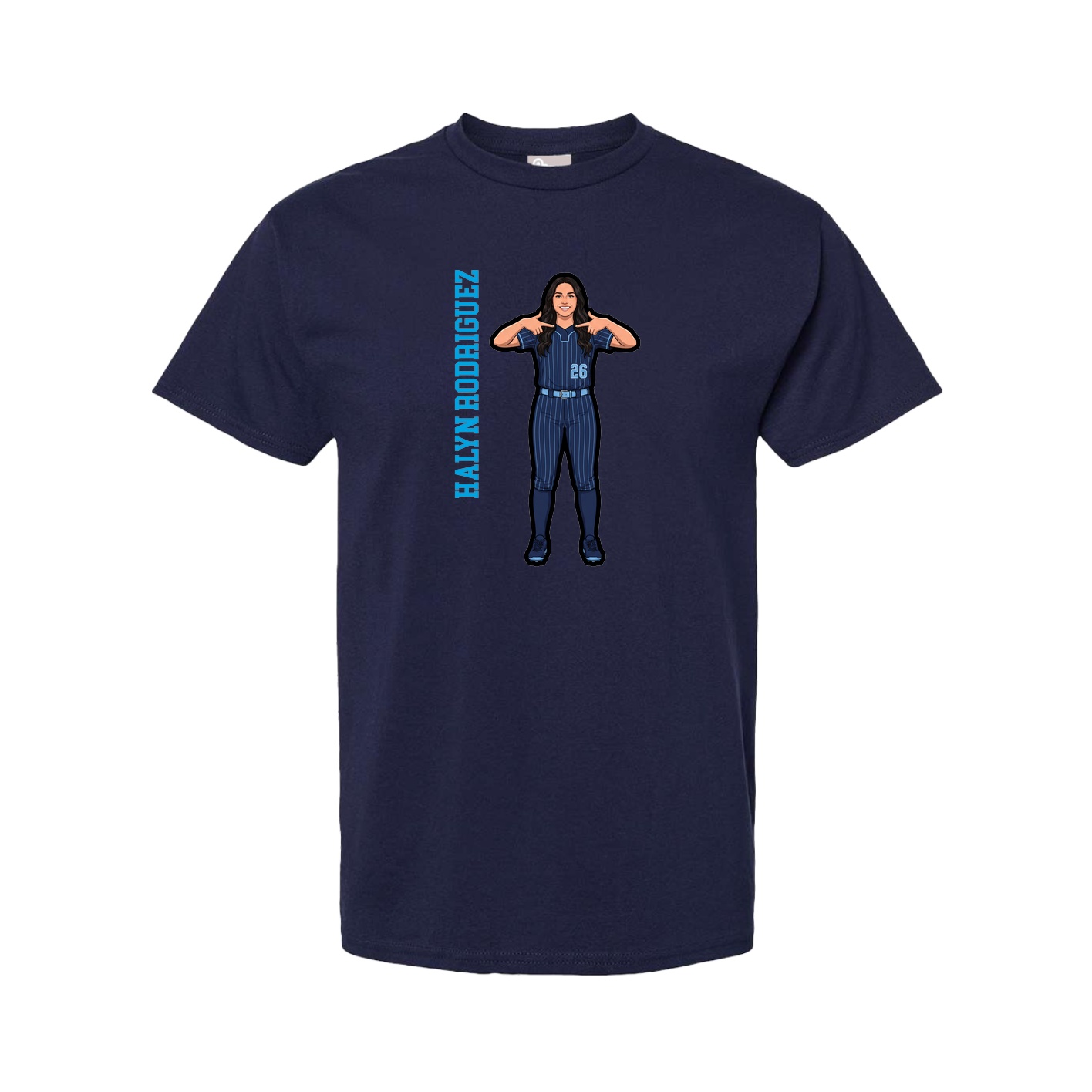 Youth Tee — Name Vertical in Navy