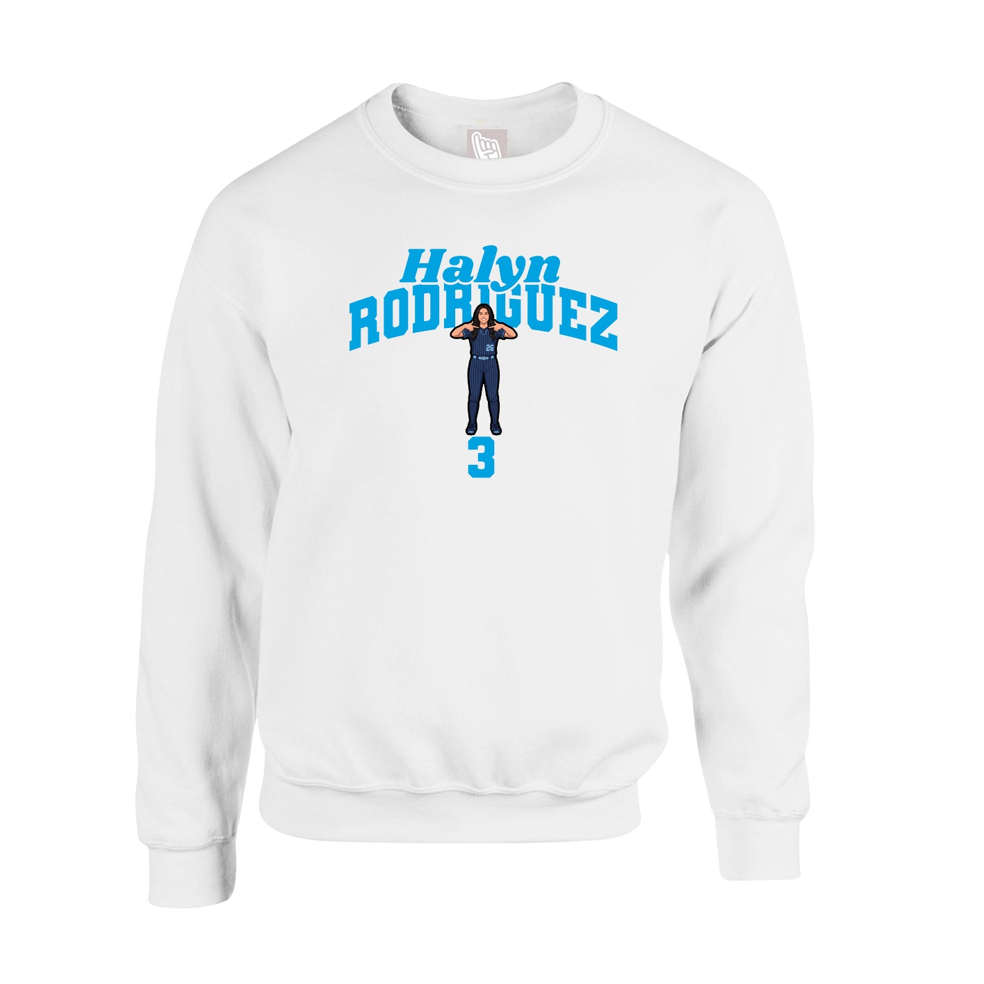 Fleece Crew — Signature Arch in White