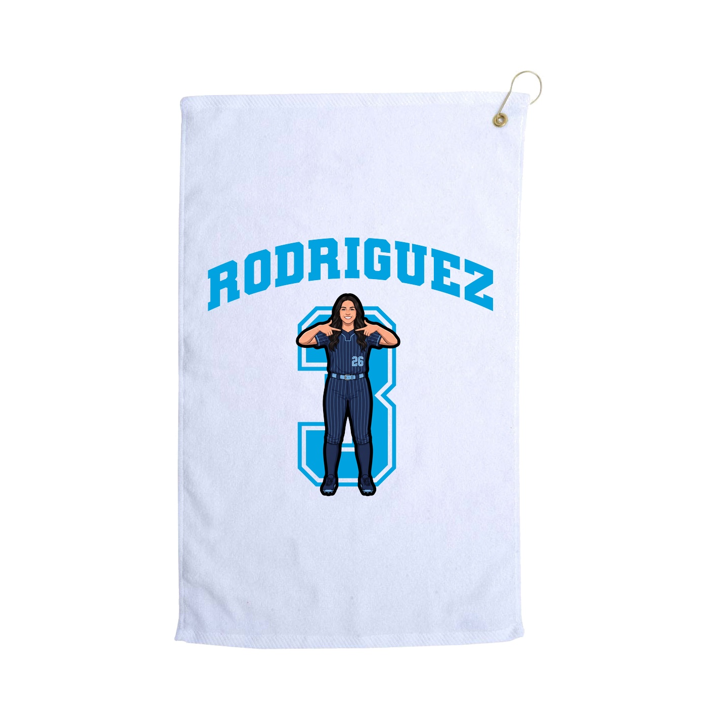 Golf Towel — Number in White