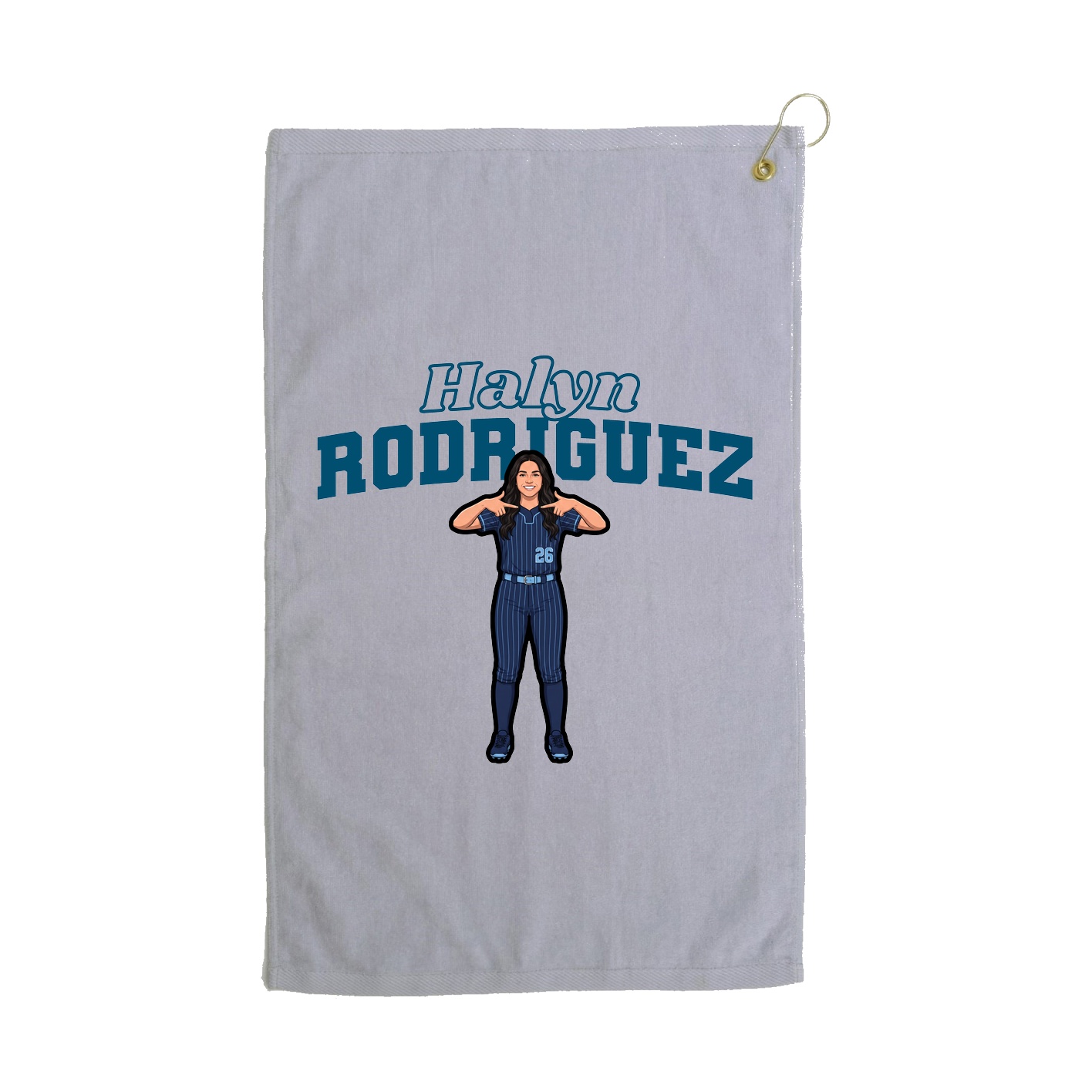 Golf Towel — Name Arch in Grey