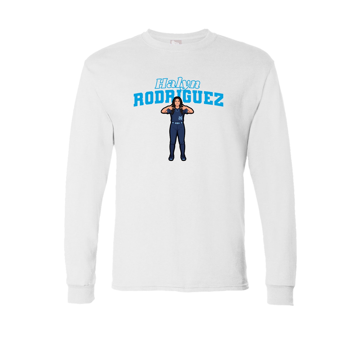 Long Sleeve Tee — Name Arch in White