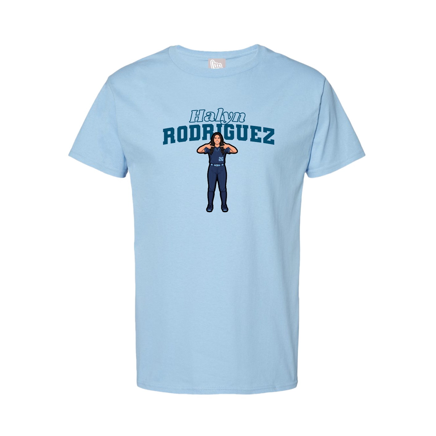 Youth Tee — Name Arch in Light Blue