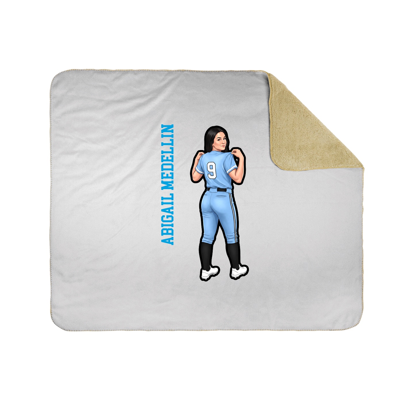 Throw Blanket — Name Vertical in White