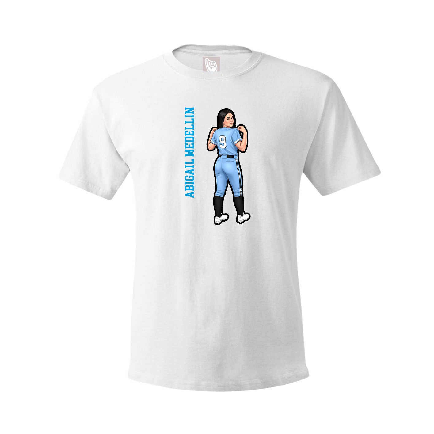 Youth Tee — Name Vertical in White