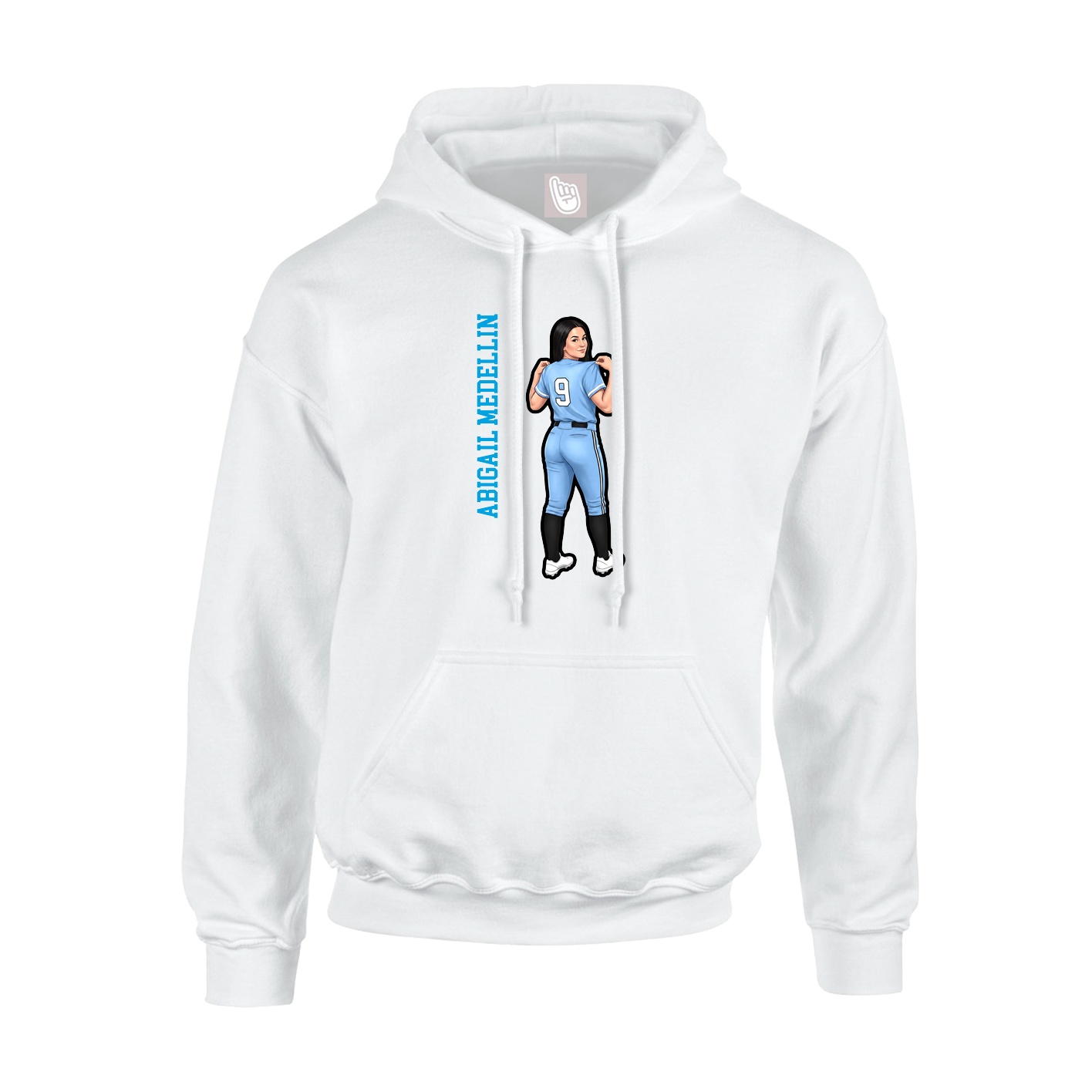 Hoodie — Name Vertical in White