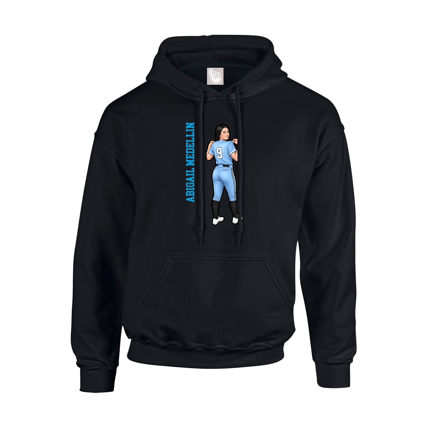 Youth Hoodie — Name Vertical in Black