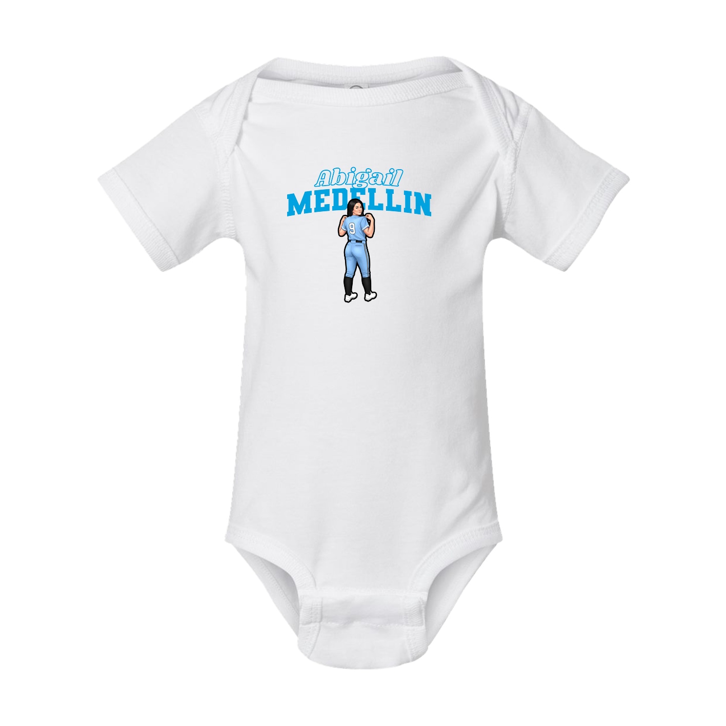 Baby Onesie — Name Arch in White