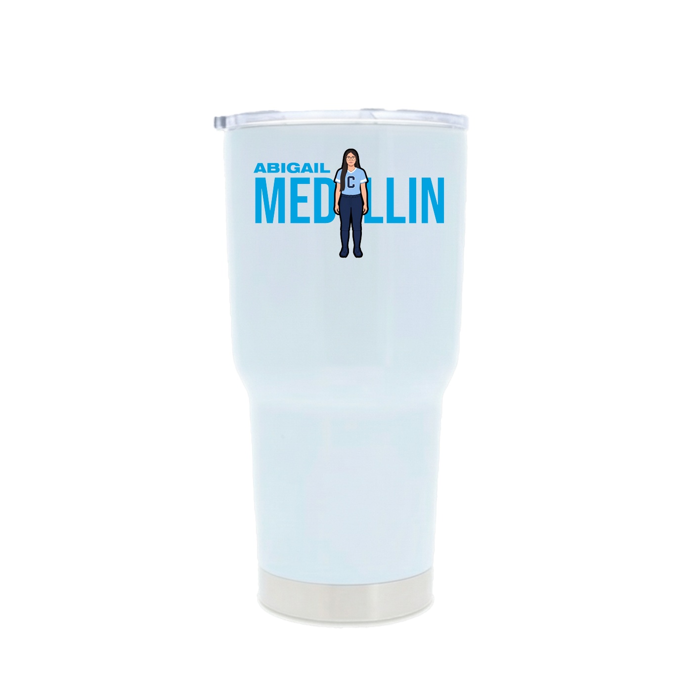 30oz Stainless Steel Tumbler — Player Name in White