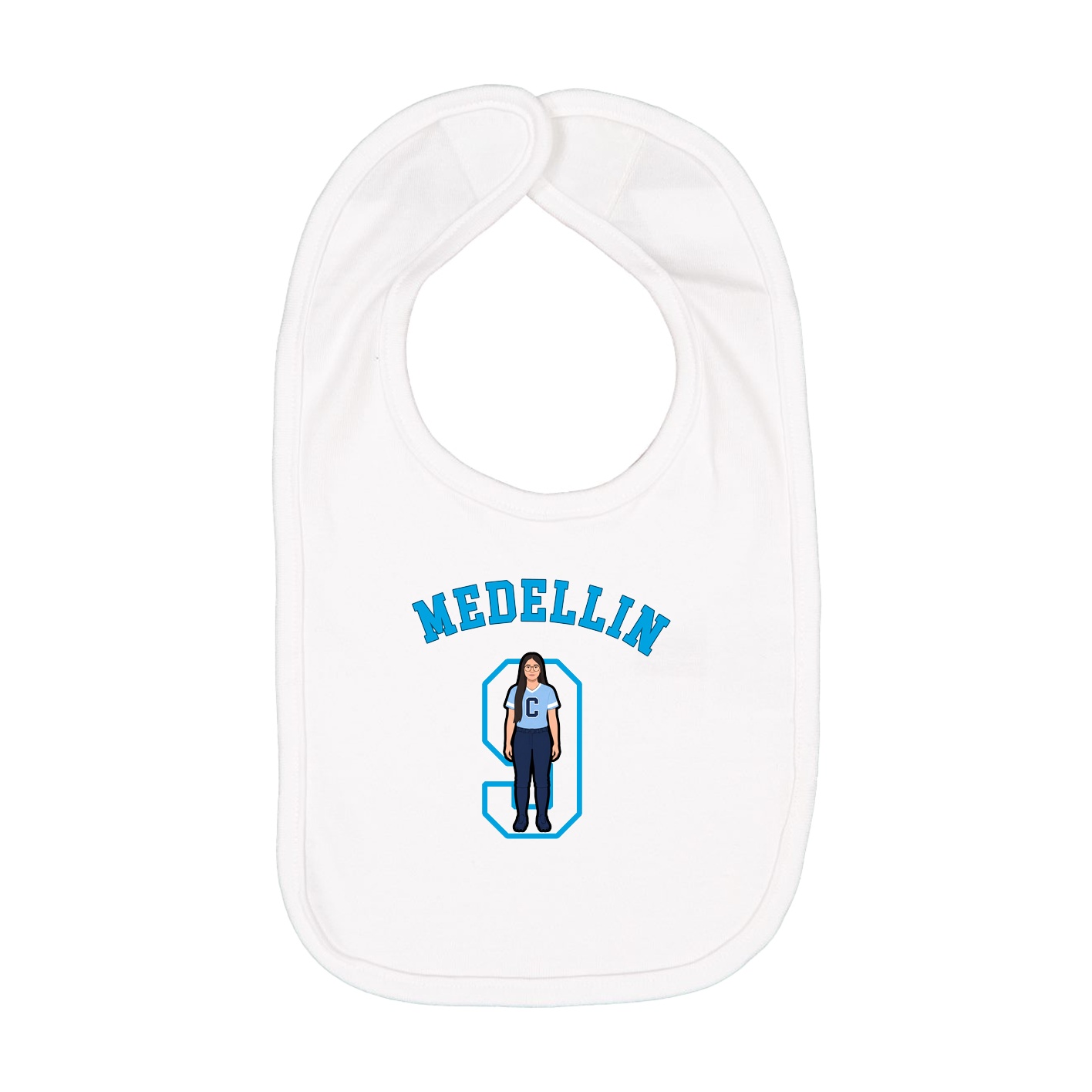 Infant Bib — Shirsey Arch in White