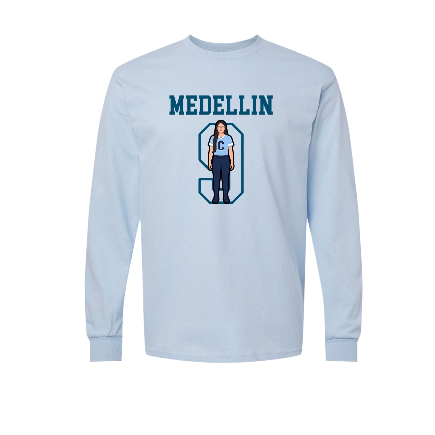Long Sleeve Tee — Shirsey in Light Blue