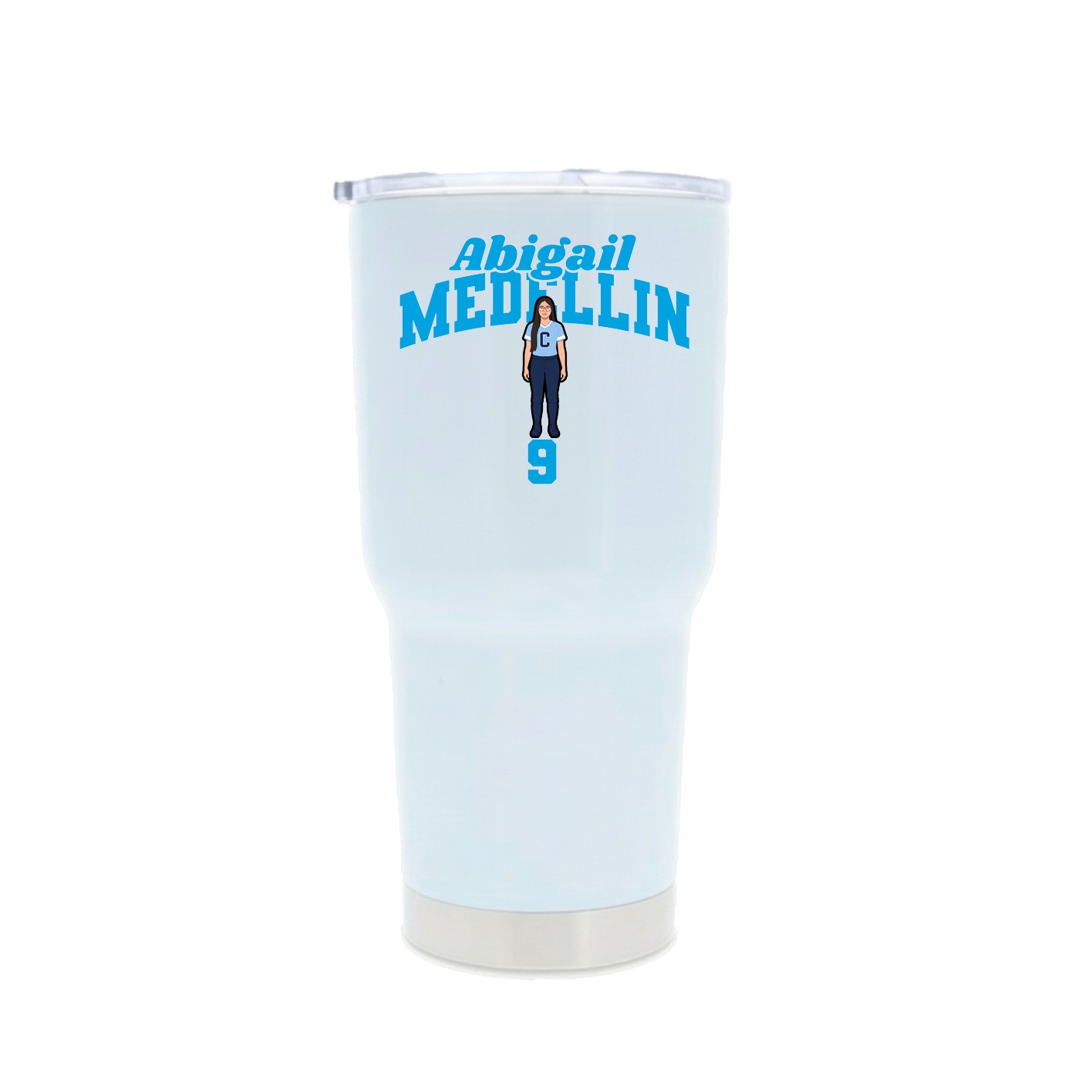 30oz Stainless Steel Tumbler — Signature Arch in White