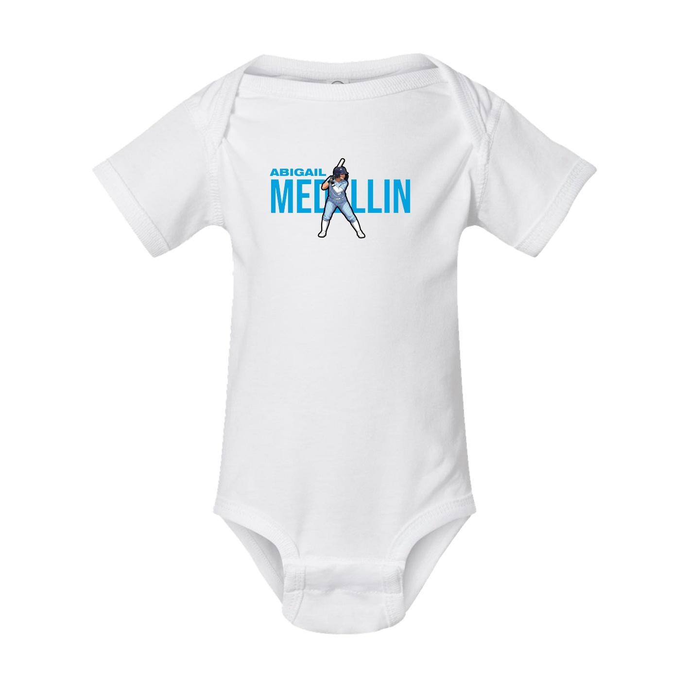Baby Onesie — Player Name in White