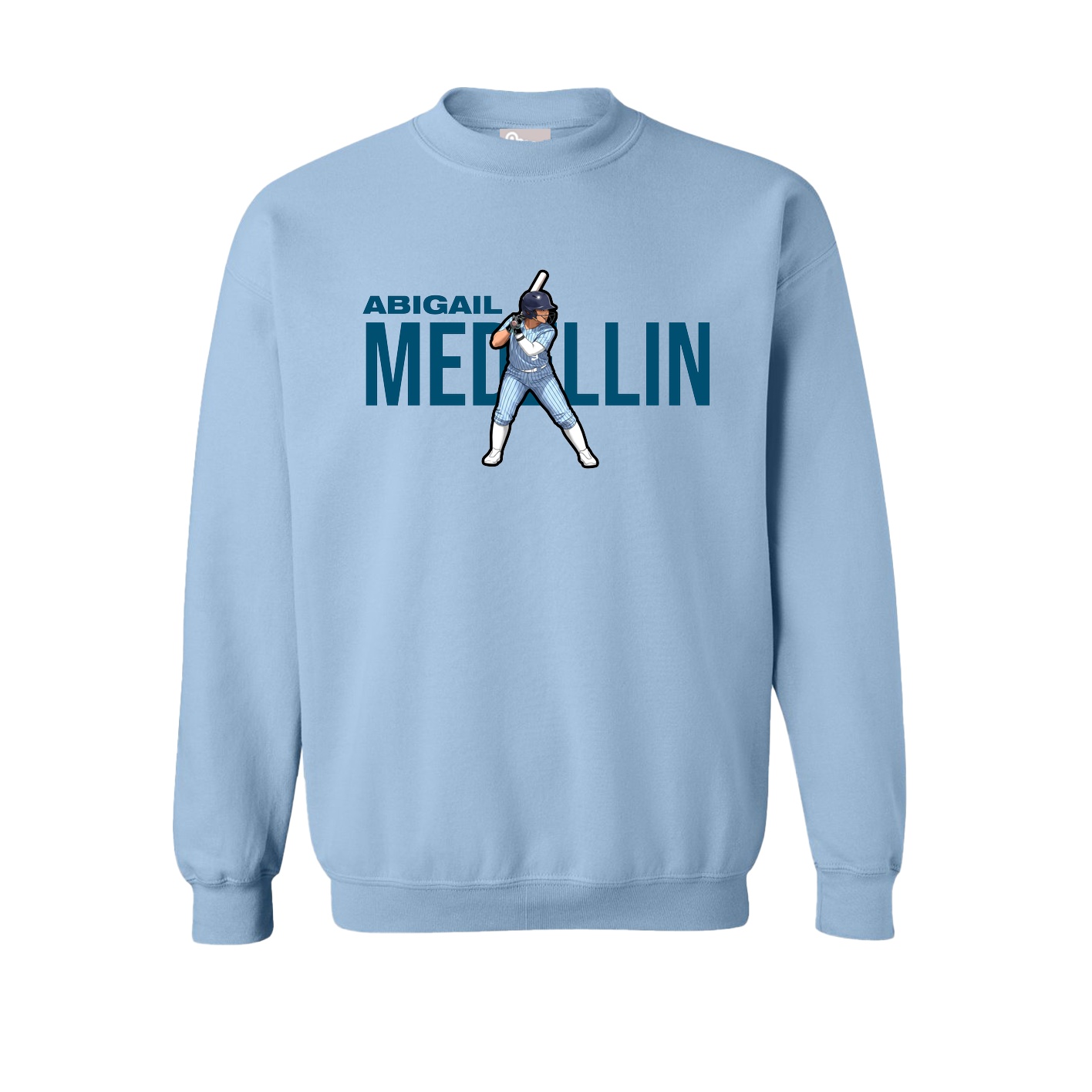 Fleece Crew — Player Name in Light Blue