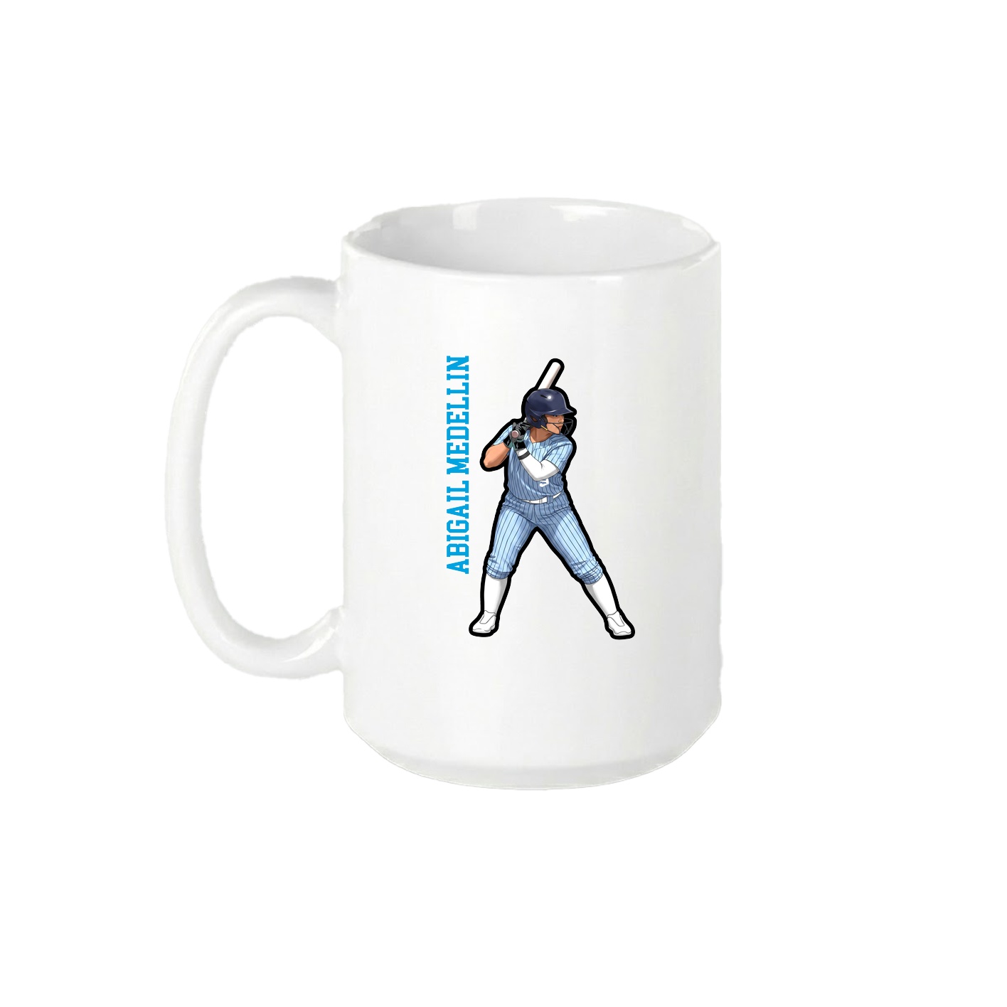 15oz Coffee Mug — Name Vertical in White